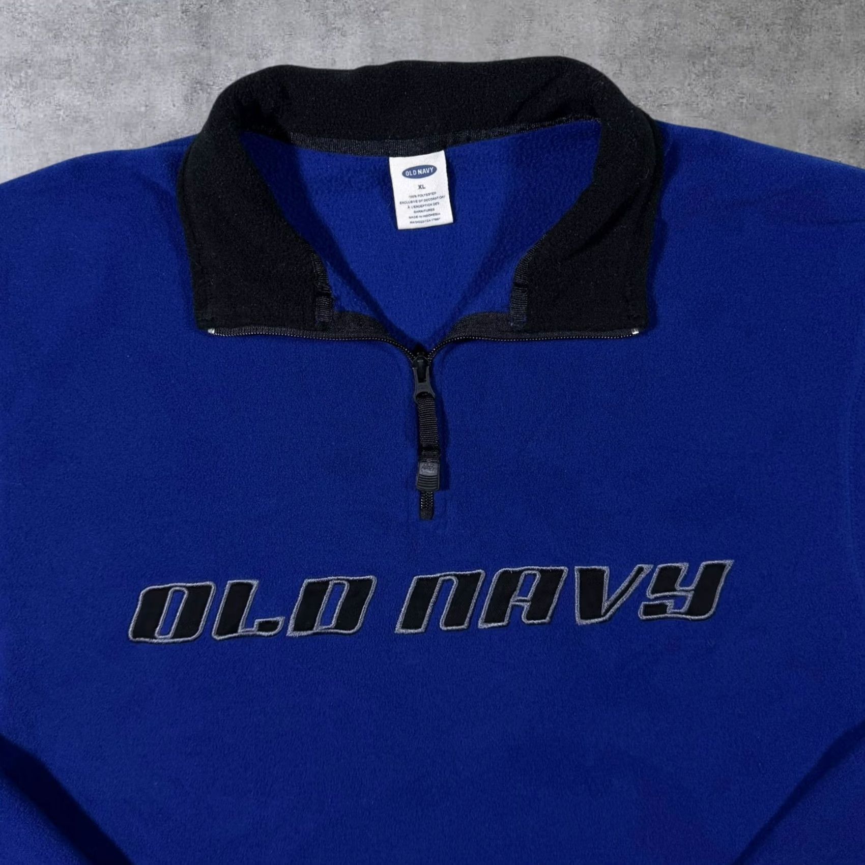 Old Navy Old Navy Sweatshirt Pullover 1/4 Zip Fleece Blue XL Men Embroidered Spellout Size US XL / EU 56 / 4 - 3 Thumbnail