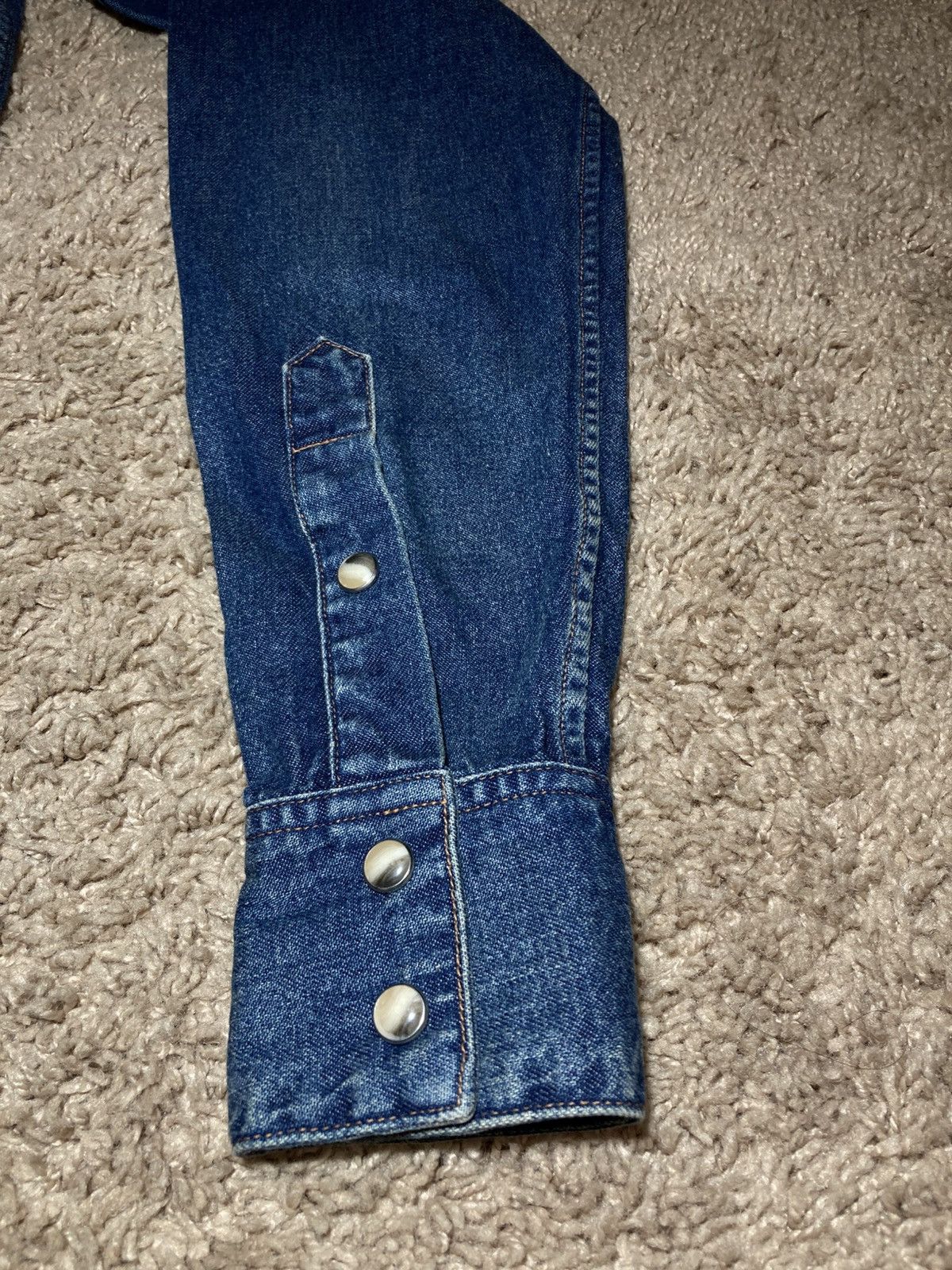 Celine AW20 Celine Studded Denim Western Shirt 2020 Indigo Hedi 70s Size US S / EU 44-46 / 1 - 7 Thumbnail