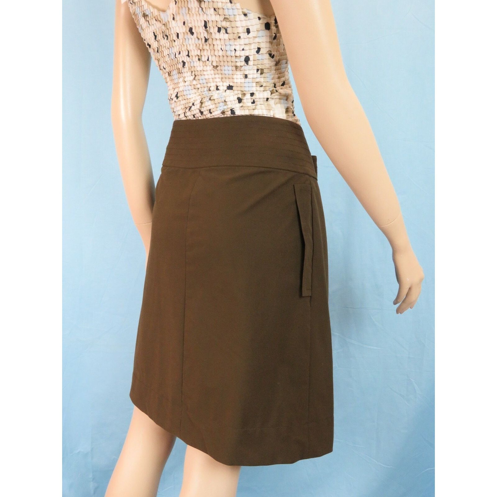 Gucci GUCCI 200269 DARK BROWN COTTON LOGO BUTTON SKIRT 46 $695 ITA Size 32" / US 10 / IT 46 - 8 Thumbnail