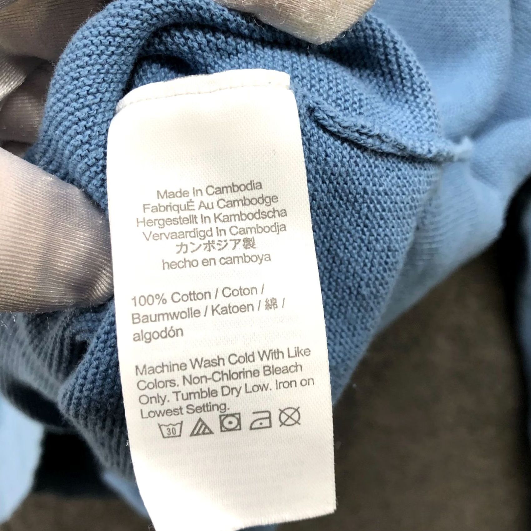 J.Crew J. Crew Cotton Crewneck Sweater Mens XL Garter Stitch Blue Pullover Size US XL / EU 56 / 4 - 6 Thumbnail