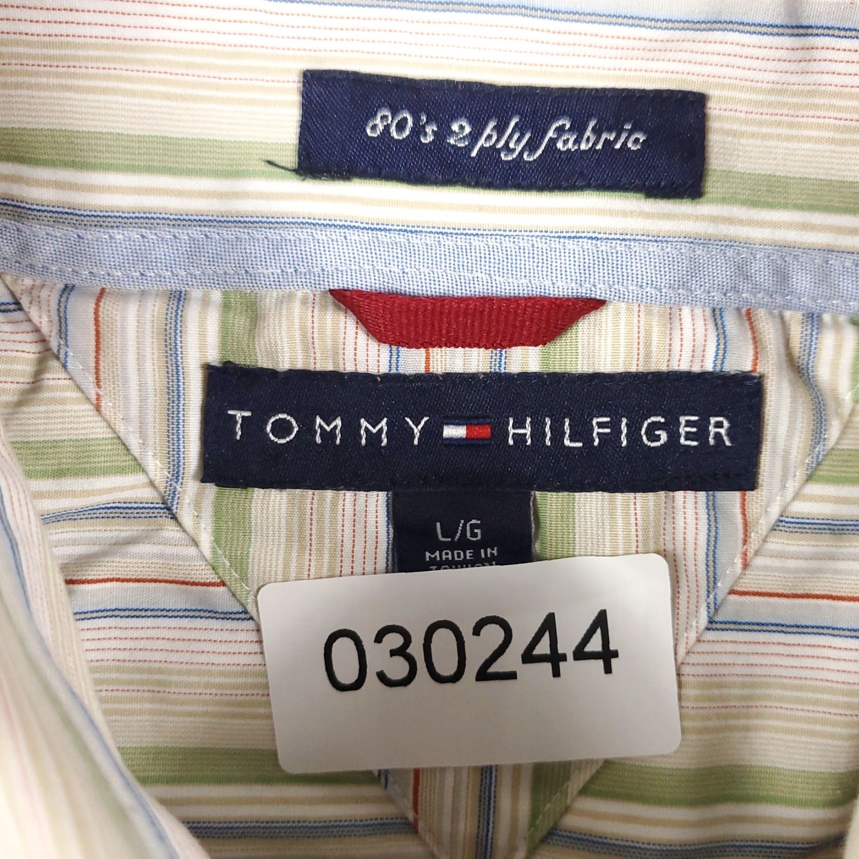 Tommy Hilfiger Tommy Hilfiger Shirt Mens Large Multicolor Striped Button-Up Long Sleeve Cotton Mens Size US L / EU 52-54 / 3 - 6 Thumbnail