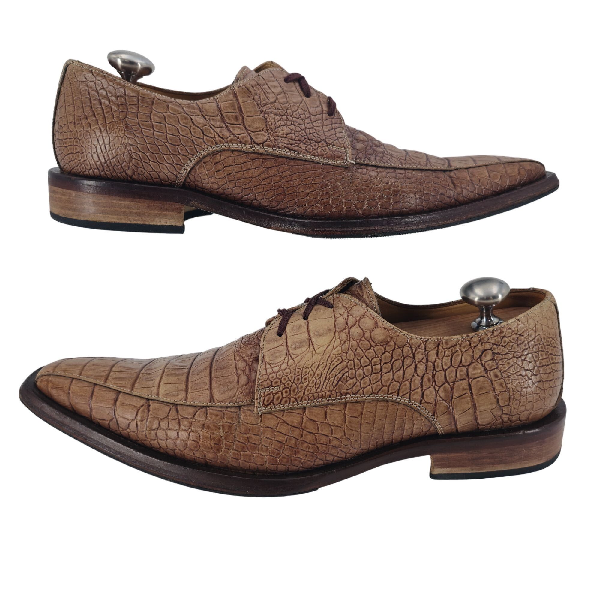 Other Vintage Italy Marcopizzi Men 8.5 Tan Brown Alligator Leather Size US 8.5 / EU 41-42 - 8 Thumbnail