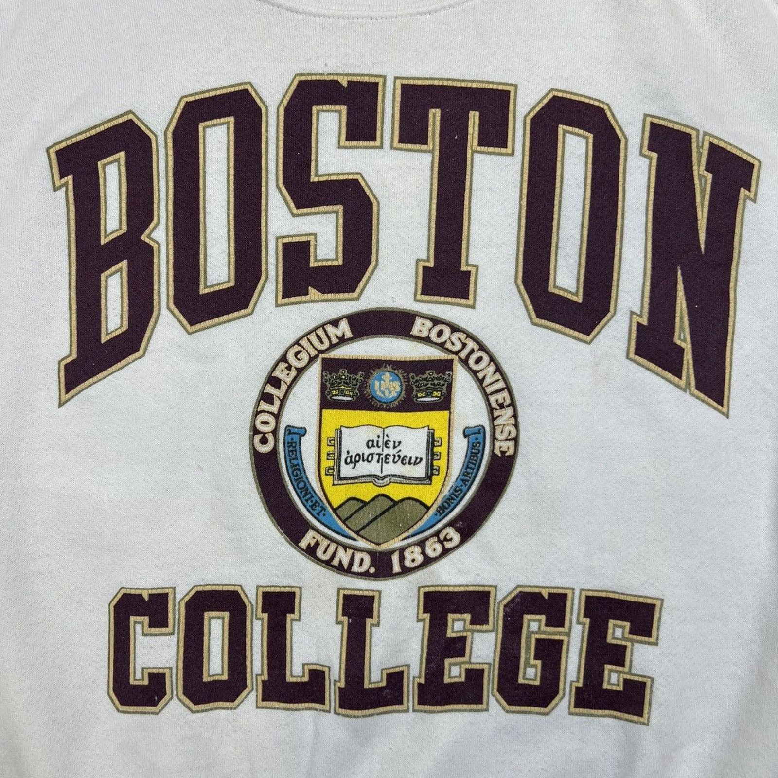 Vintage Vintage 90s Boston College Sweatshirt Collegiate Pullover Size US L / EU 52-54 / 3 - 2 Thumbnail