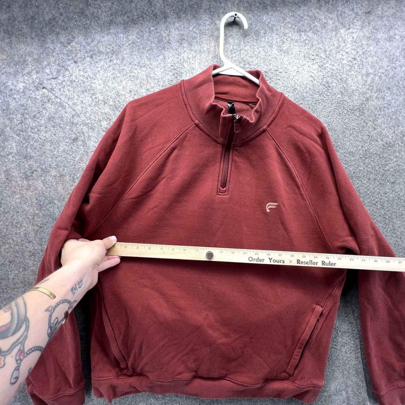 Fabletics Fabletics Sweatshirt Mens XL Red 1/4 Zip Mock Neck Fleece Pullover Stretch Size US XL / EU 56 / 4 - 4 Thumbnail
