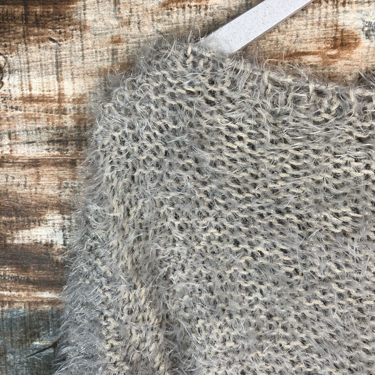 Other Become Grey mohair fur shaggy Cardigan Knitwear #A1318 Size L / US 10 / IT 46 - 14 Thumbnail