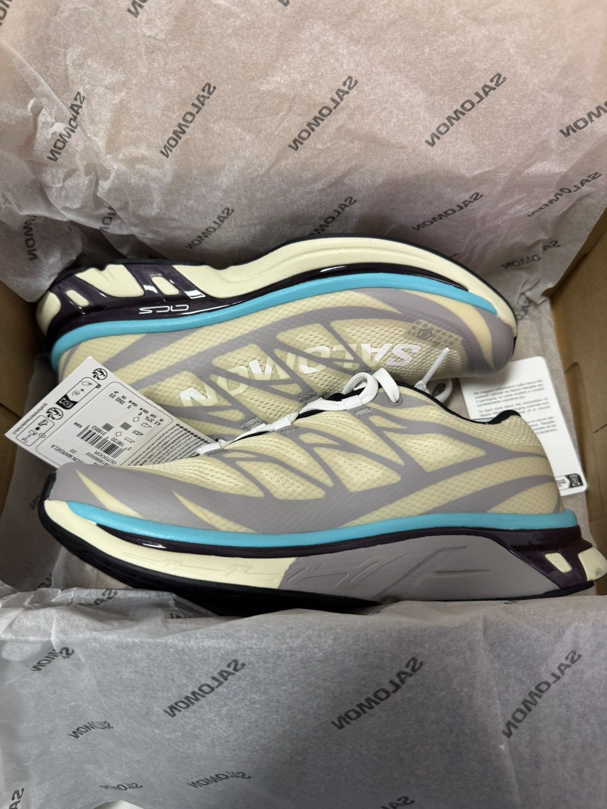 Salomon NIB XT-MM6 Retro Hiking Sneakers Unisex - Beige/Blue US M 5 Size US 5 / EU 37 - 7 Thumbnail