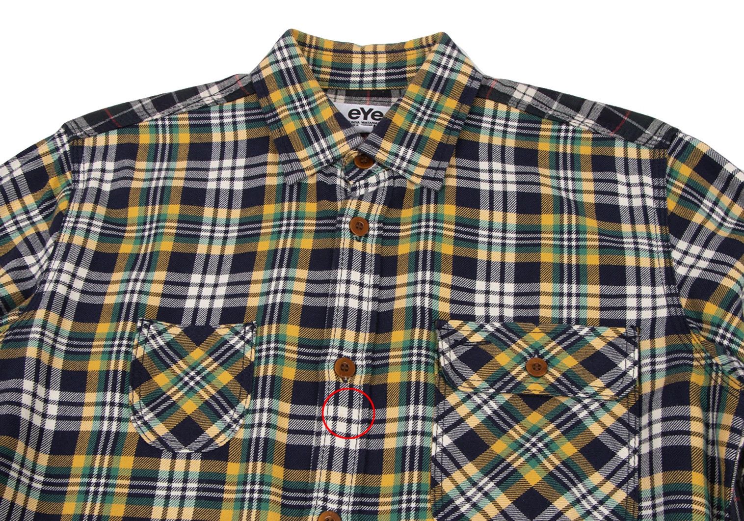 Junya Watanabe Checkered Flannel Shirt in Yellow and Navy, Size XS Size US XS / EU 42 / 0 - 2 Thumbnail