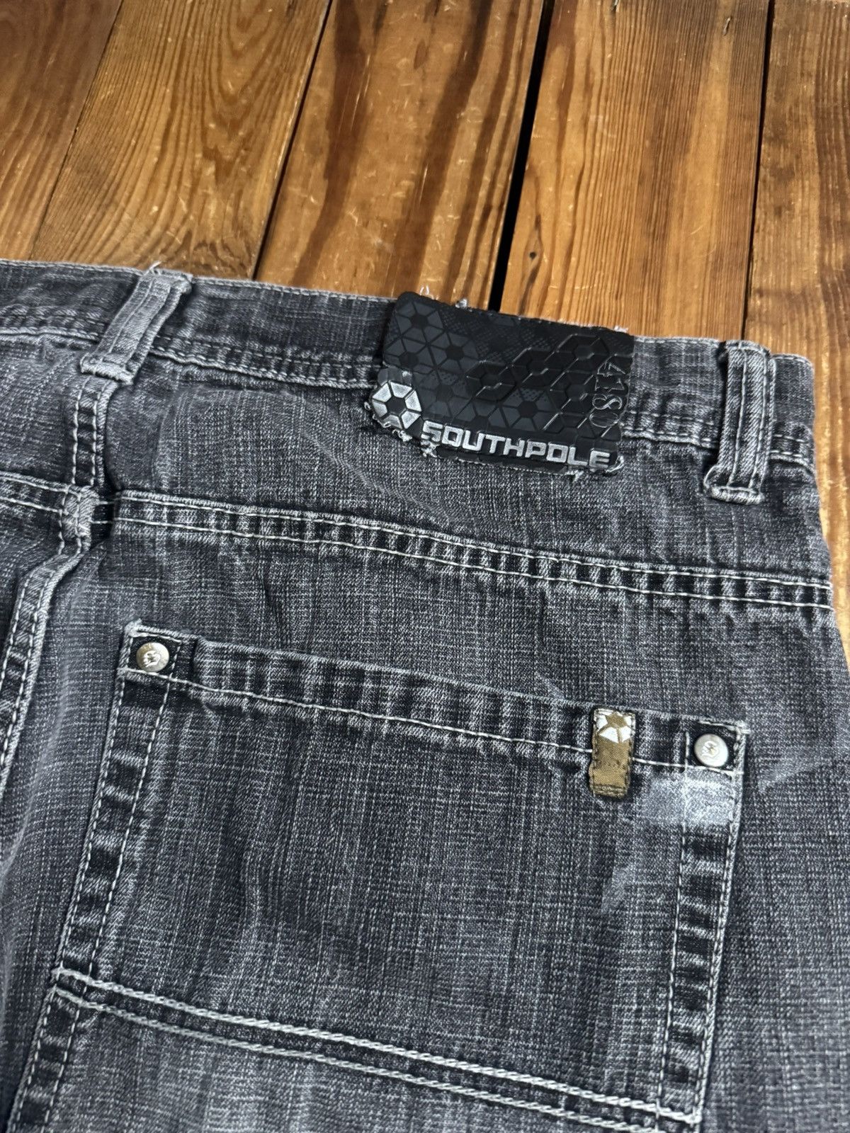 Southpole Vintage Y2K Southpole Baggy Black Denim Jeans Size US 38 / EU 54 - 5 Thumbnail