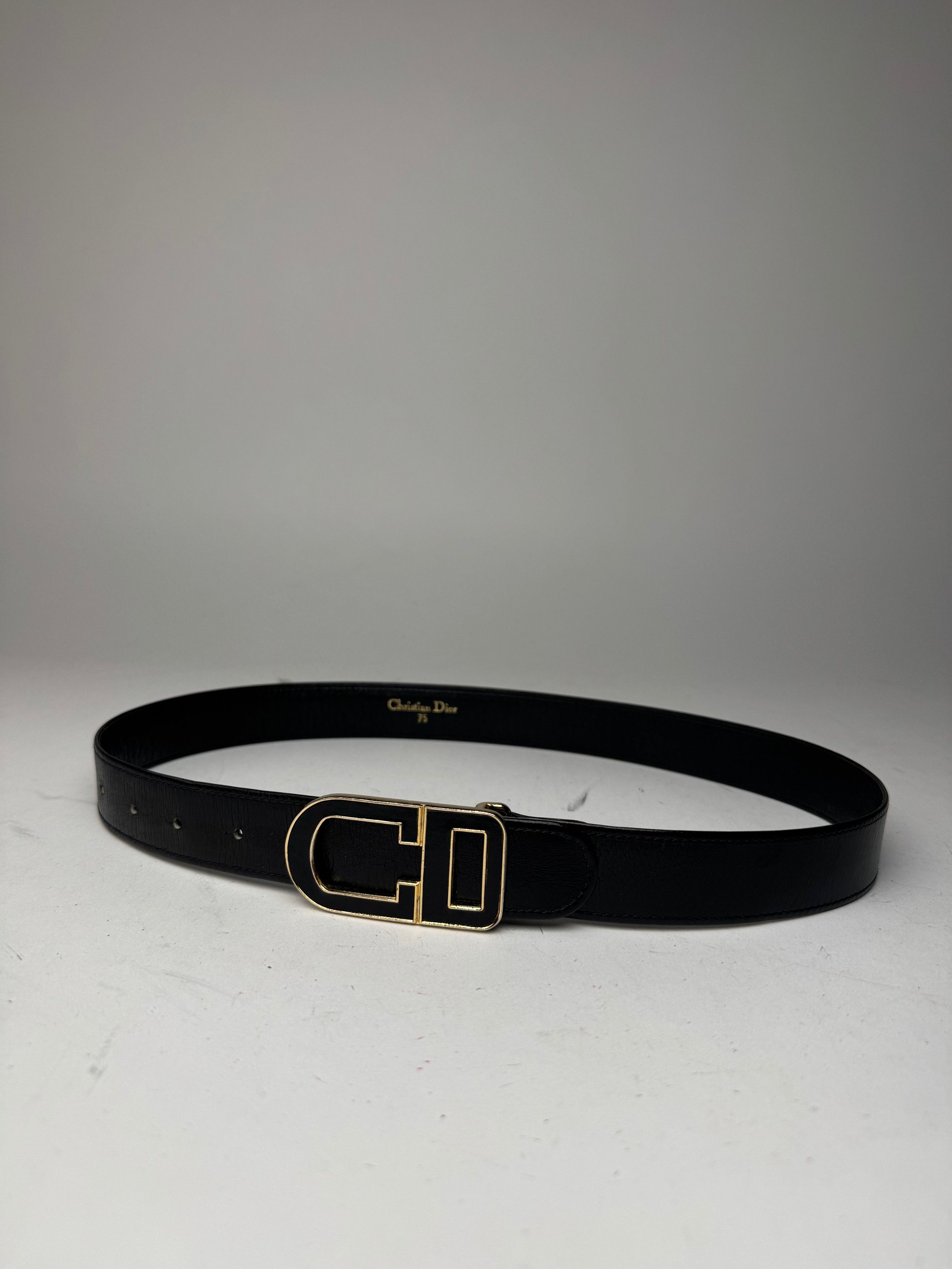 Dior Vintage Leather Belt Black Size ONE SIZE - 1 Thumbnail