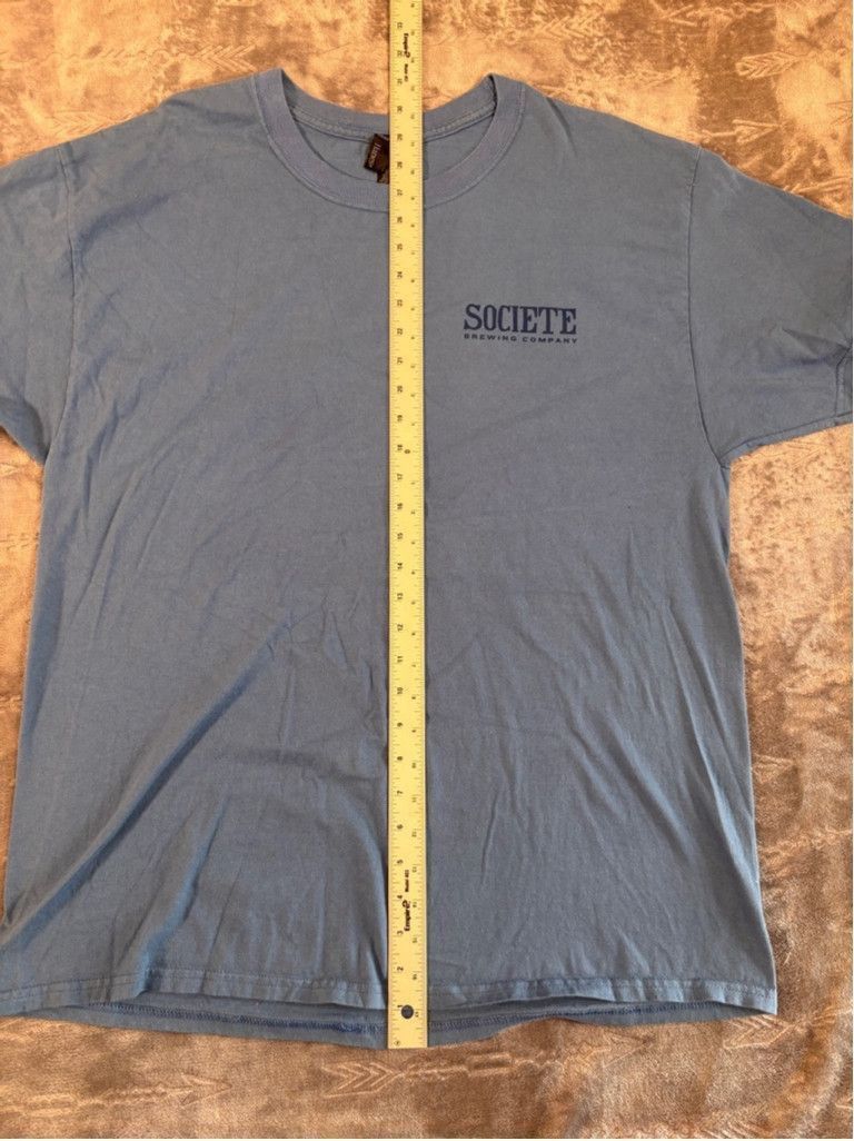 Hanes Men's Hanes T-shirt XL Blue Societe Brewing Company Size US XL / EU 56 / 4 - 5 Thumbnail
