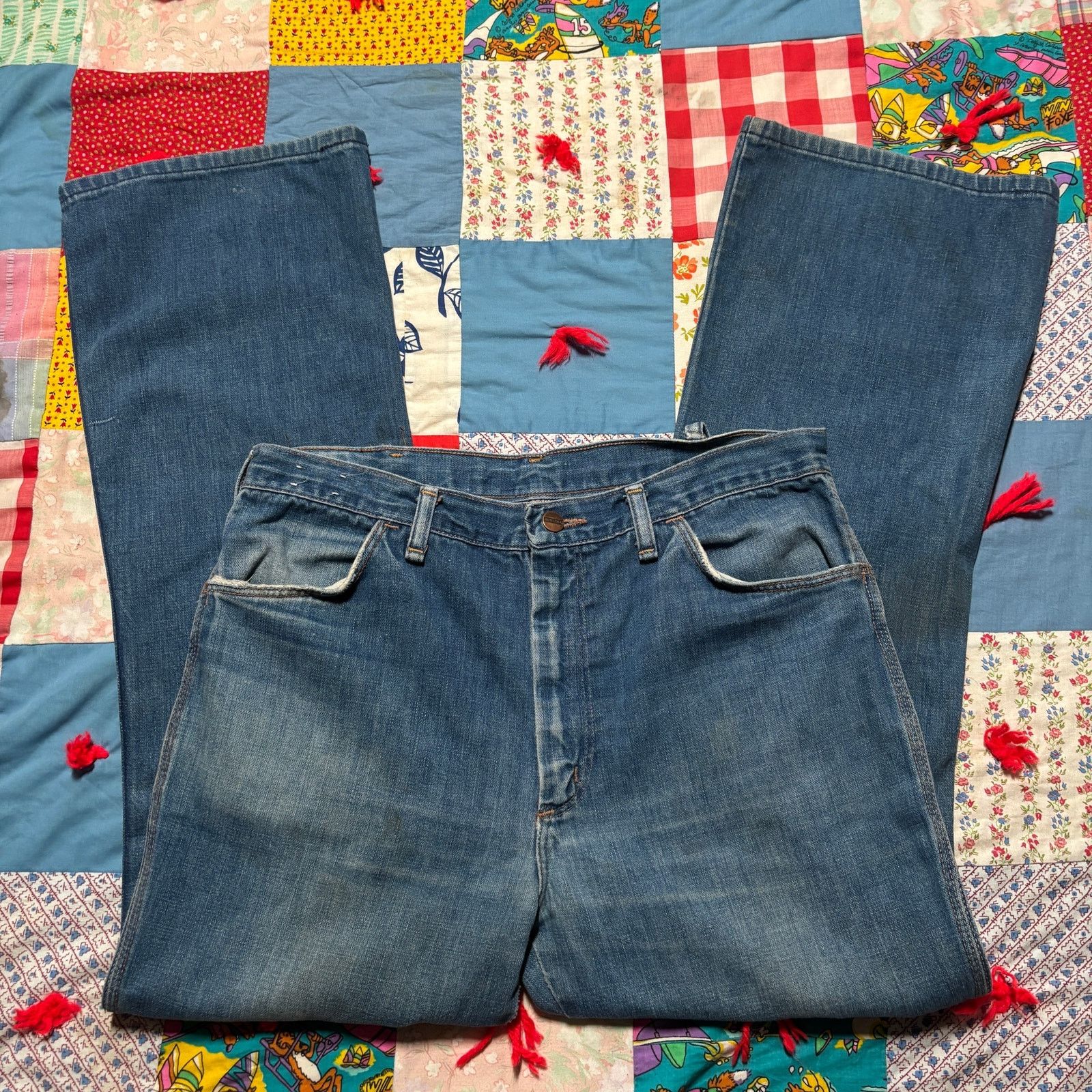 Vintage × Wrangler 70s Wrangler Maverick Bootcut Blue Jeans Western Style 34x30 Size US 34 / EU 50 - 4 Thumbnail
