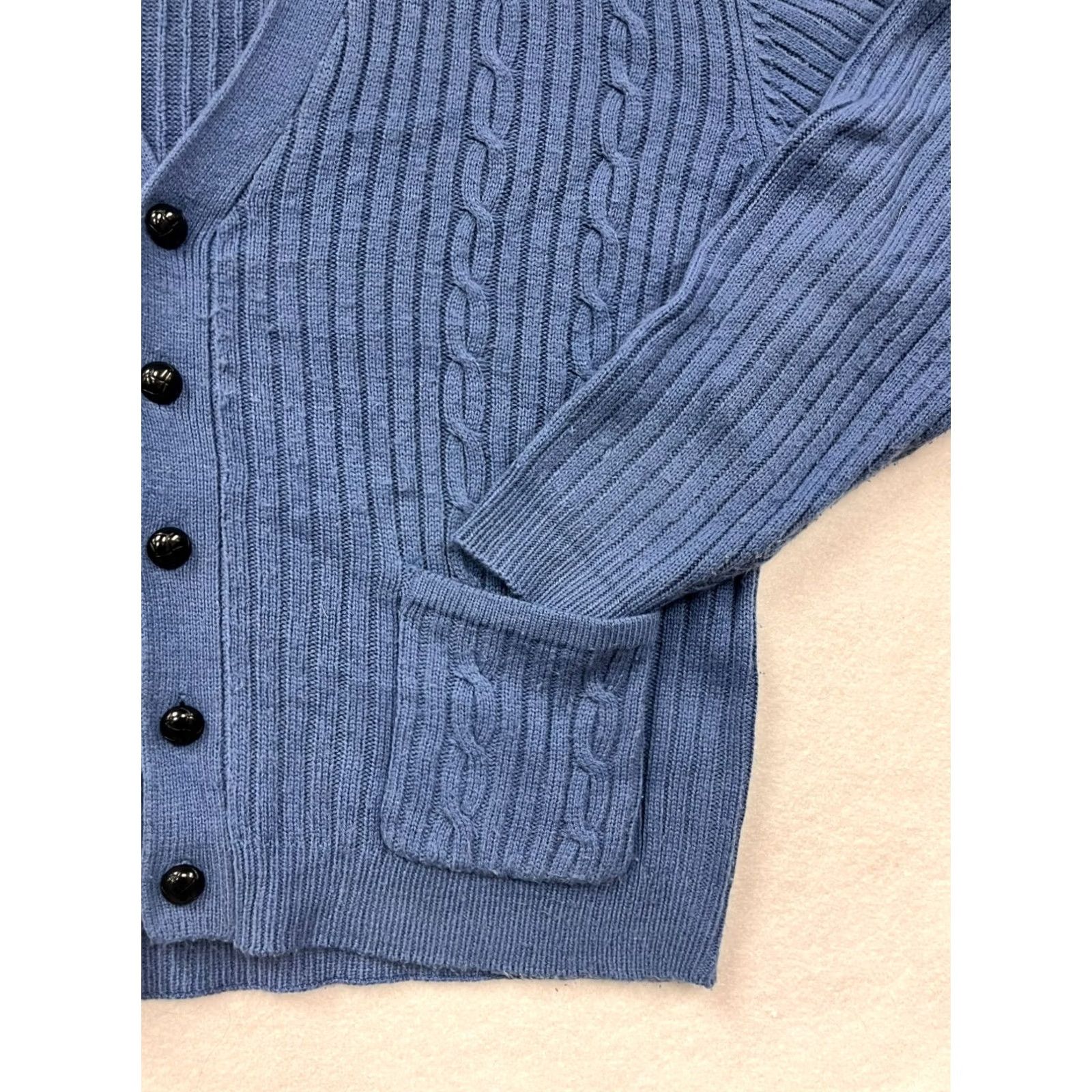 Blair Mens John Blair Blue Cardigan Sweater XL Cable-Knit Knit Front Pockets V-Neck Acrylic Cardigan Mens XL Blue 6964 Size US XL / EU 56 / 4 - 4 Thumbnail