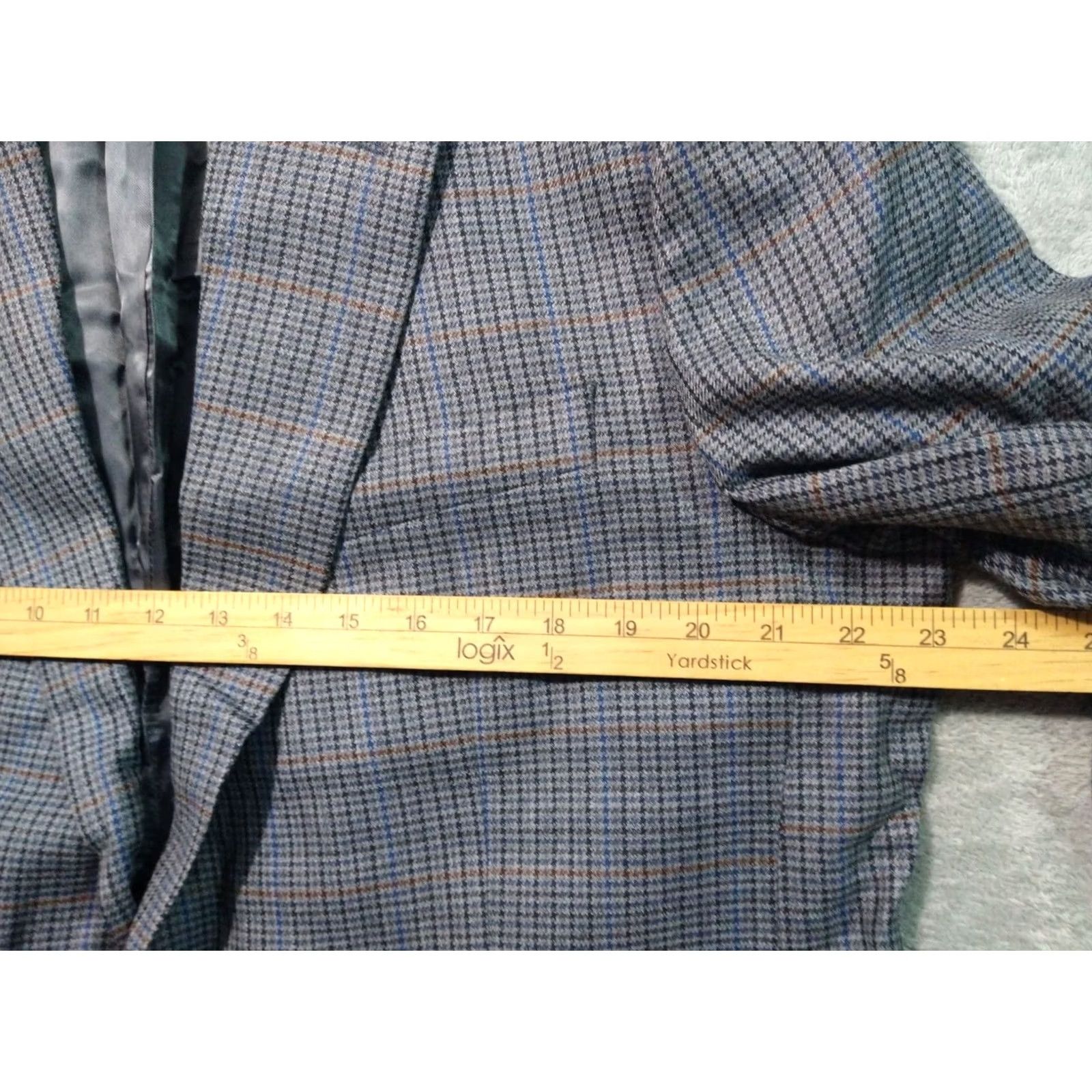 Brooks Brothers Brooks Brothers Blazer Mens 44L Wool Grey Plaid Windowpane 2 Piece Notch Lapel Long Coat Jacket Chest 44in Dry Clean Only Mens Size 44R - 6 Thumbnail