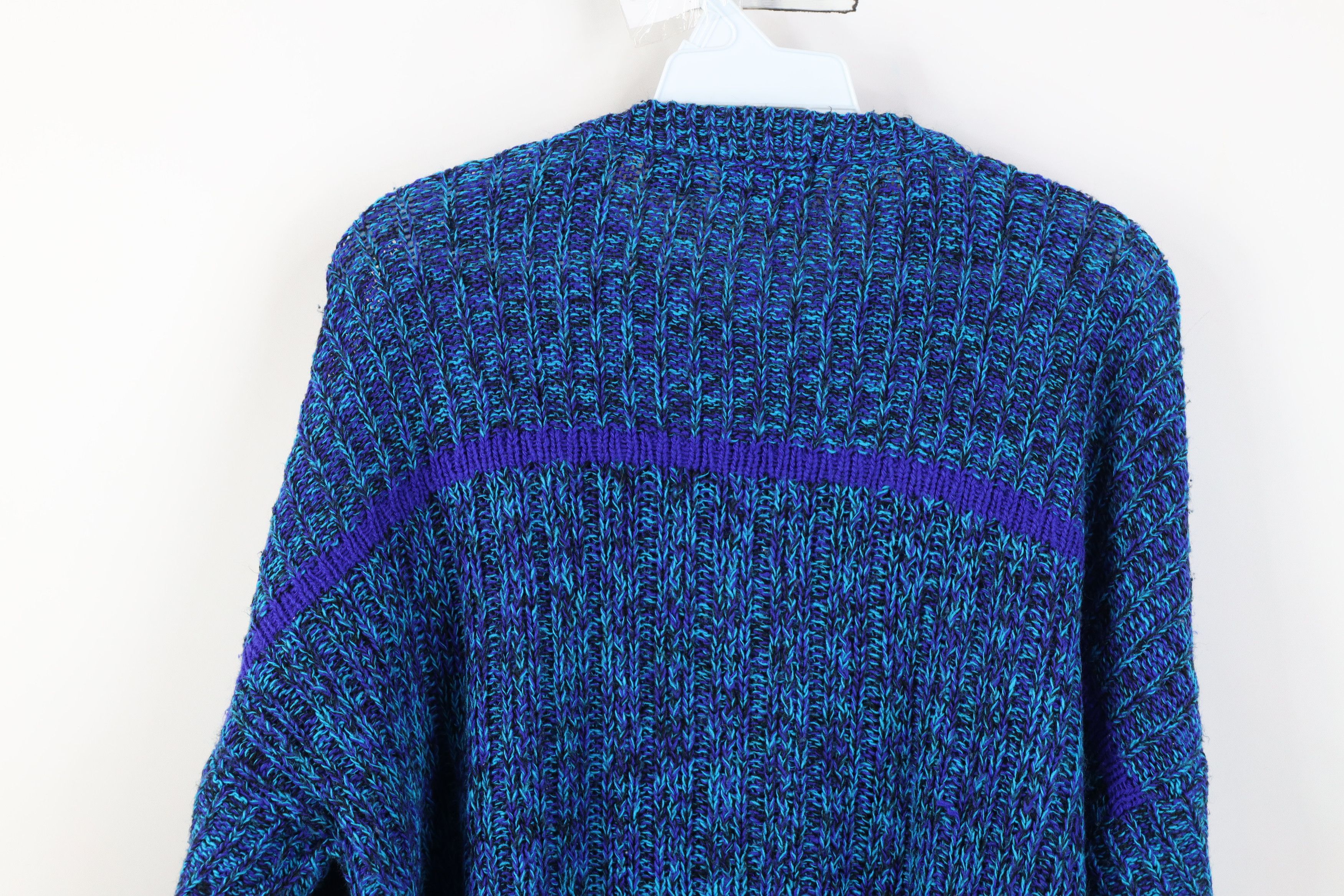 Vintage Vintage 90s Streetwear Striped Ribbed Knit Crewneck Sweater Size L / US 10 / IT 46 - 10 Thumbnail