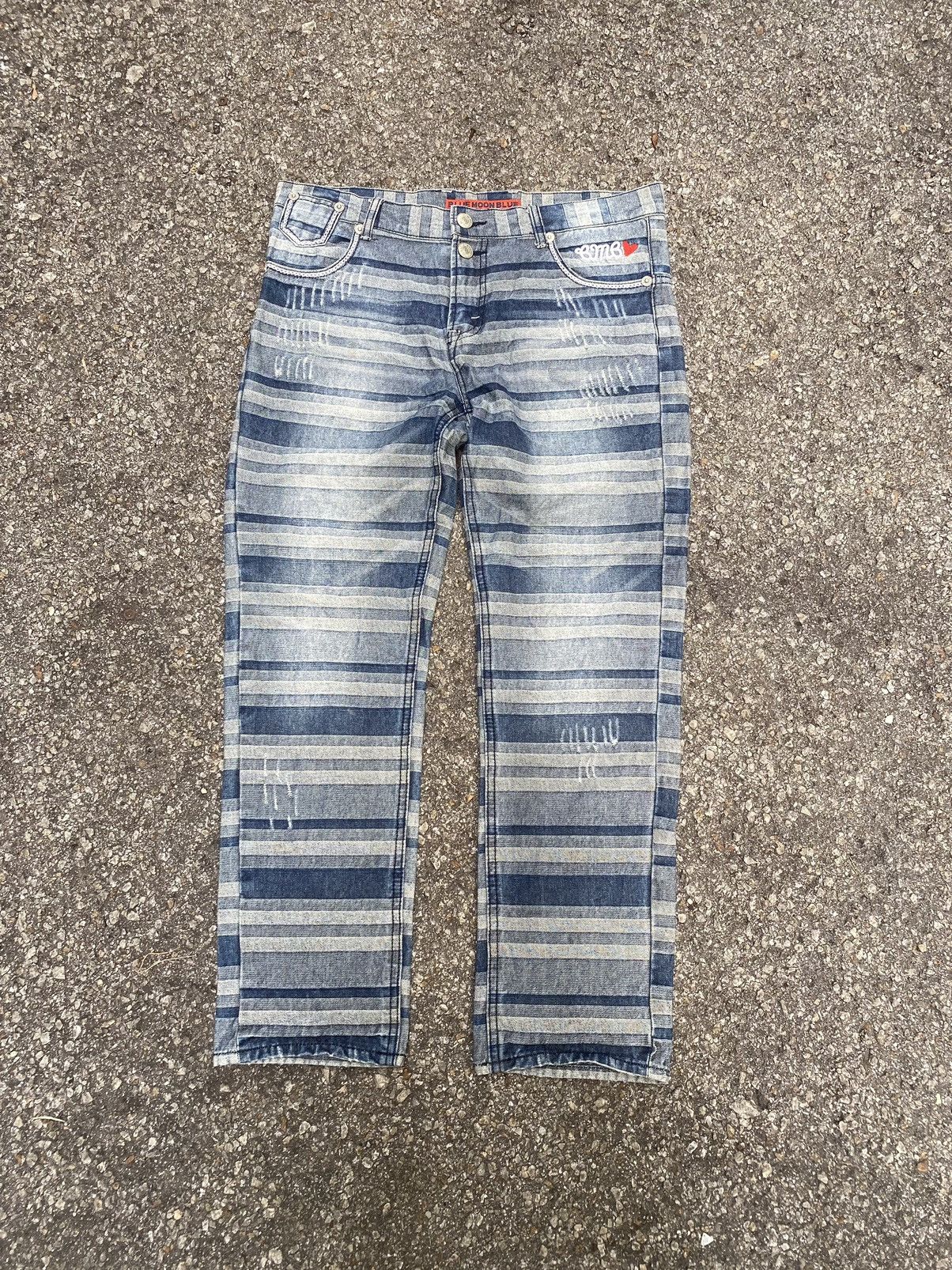 Hysteric Glamour Blue Moon Blue Jeans Embroidered Hagi Denim Hysteric Styled Size 28" / US 6 / IT 42 - 2 Thumbnail