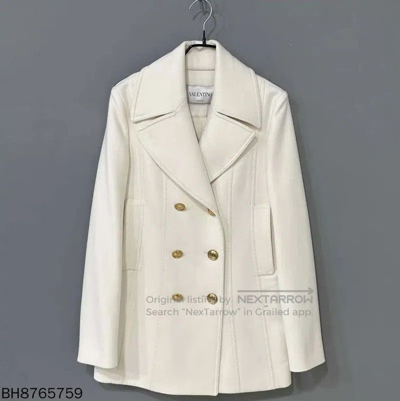 Valentino Valentino Double-Breasted White Women's Coat . Size M / US 6-8 / IT 42-44 - 1 Thumbnail