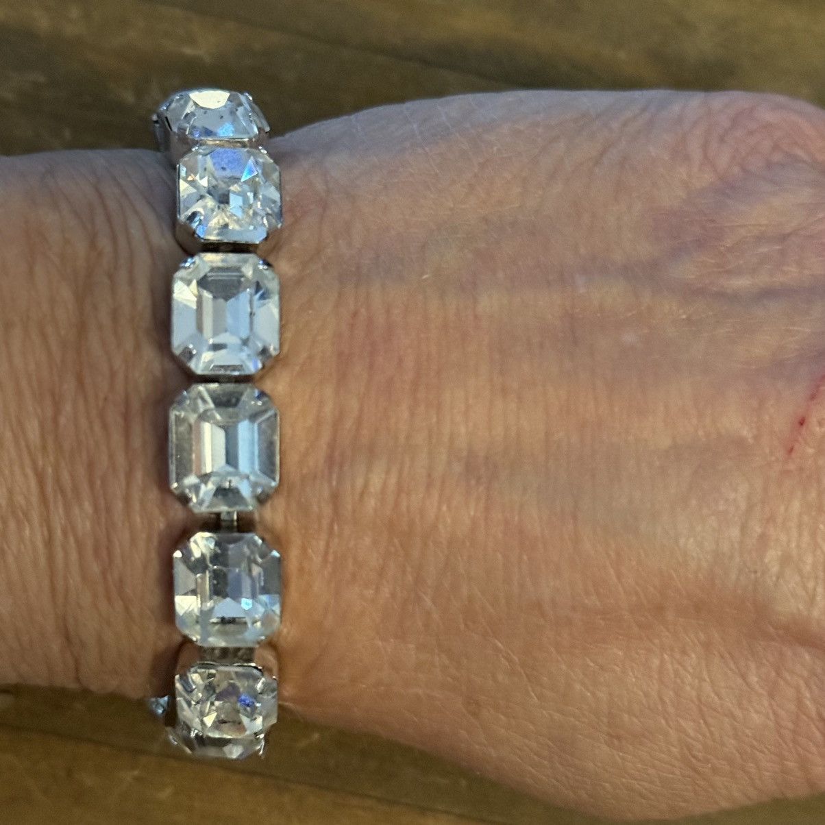 Vintage Vintage Weiss Emerald cut rhinestone bracelet Size ONE SIZE - 2 Thumbnail