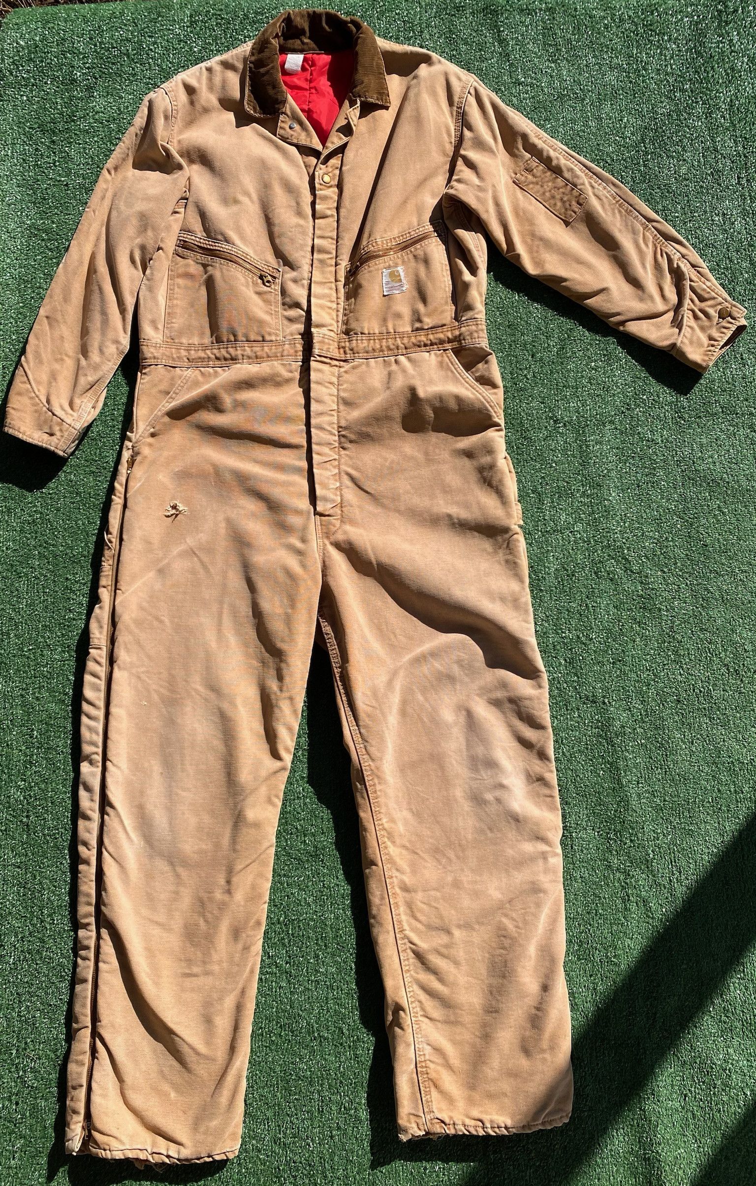Carhartt 80’s Carhartt Duck Canvas Lined Distressed Coveralls Large Size US 42 / EU 58 - 2 Thumbnail