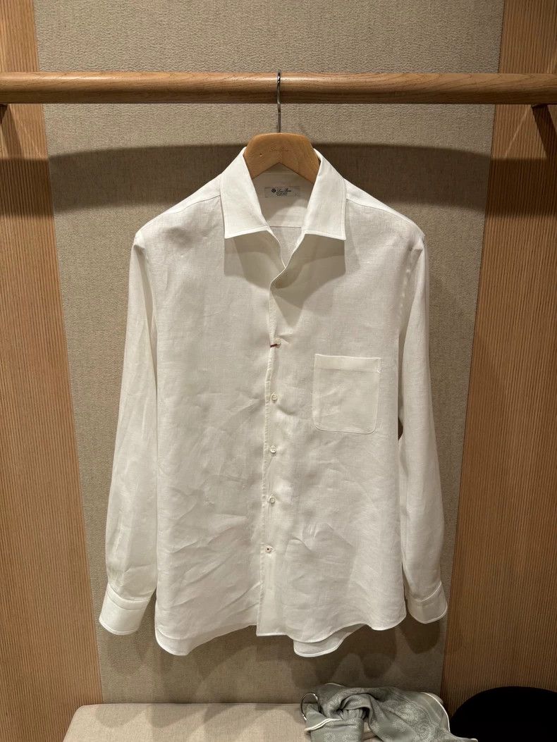 Loro Piana LORO PIANA Men's linen shirt 100% linen Size L / US 10 / IT 46 - 1 Thumbnail