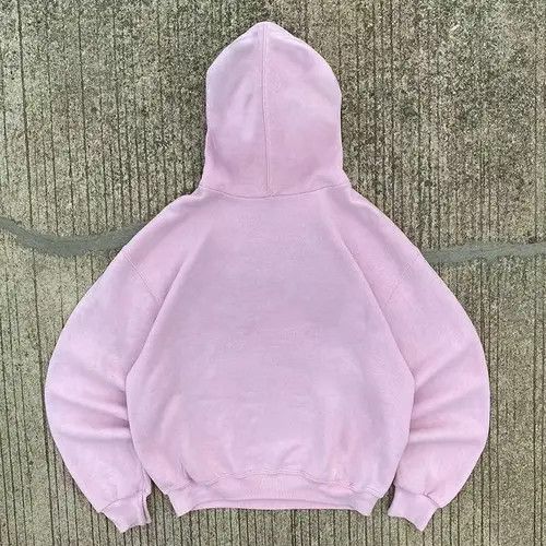 Japanese Brand Hoodie Pink washed vintage globe print cotton hoodie Size US L / EU 52-54 / 3 - 3 Thumbnail