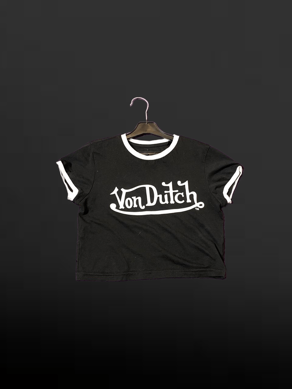 Von Dutch Crop Top Black Big Print Vintage Y2K Von Dutch Size XL / US 12-14 / IT 48-50 - 1 Thumbnail