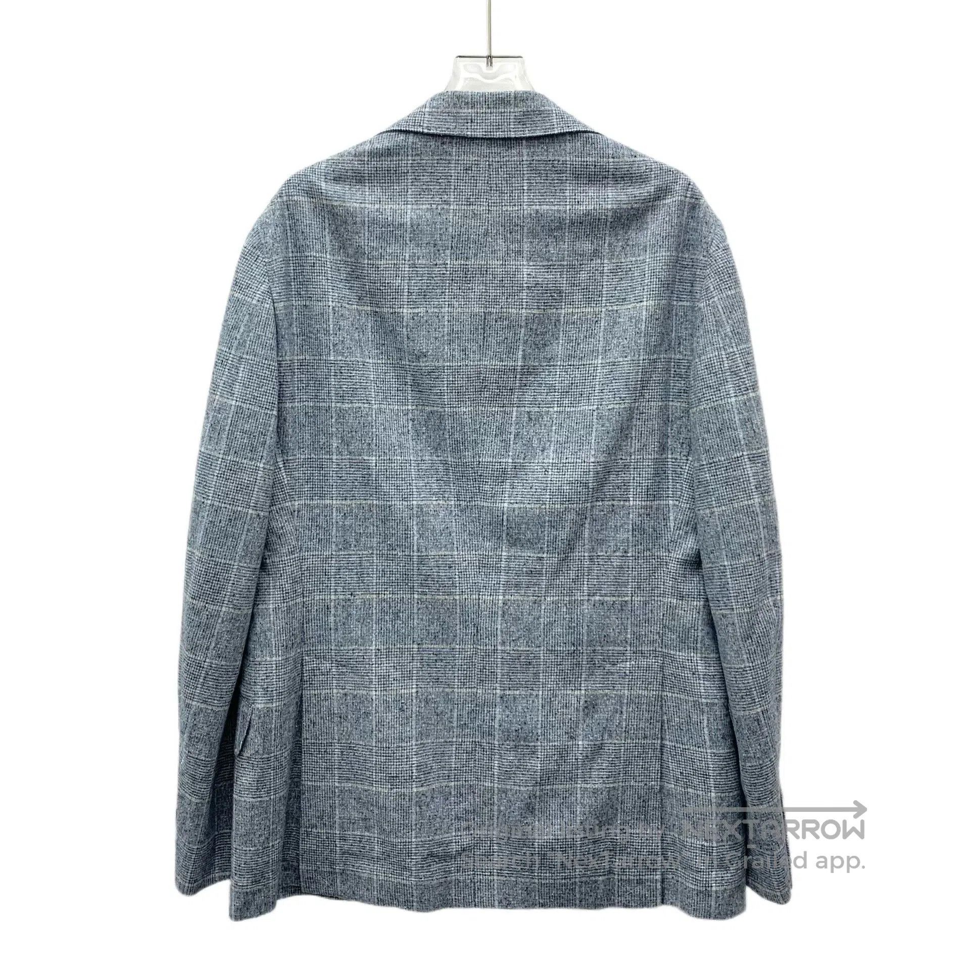 Brunello Cucinelli Brunello Cucinelli Light Blue Plaid Silk Blazer. Size US S / EU 44-46 / 1 - 2 Thumbnail