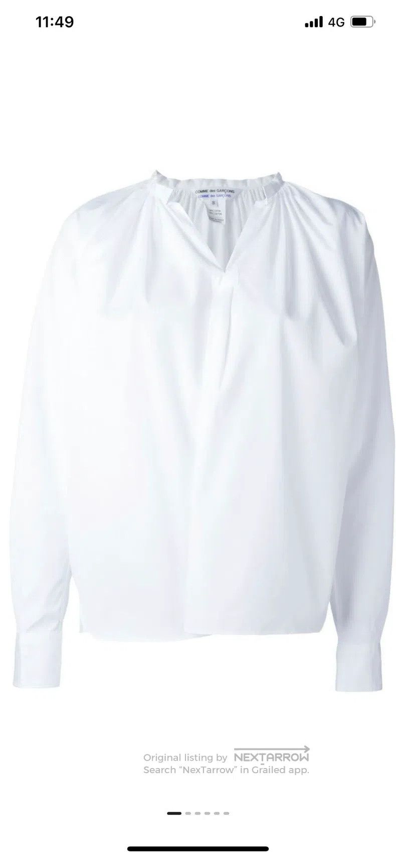 Comme des Garcons Comme Des Garcons White Gathered Shirt Size XS / US 0-2 / IT 36-38 - 2 Thumbnail