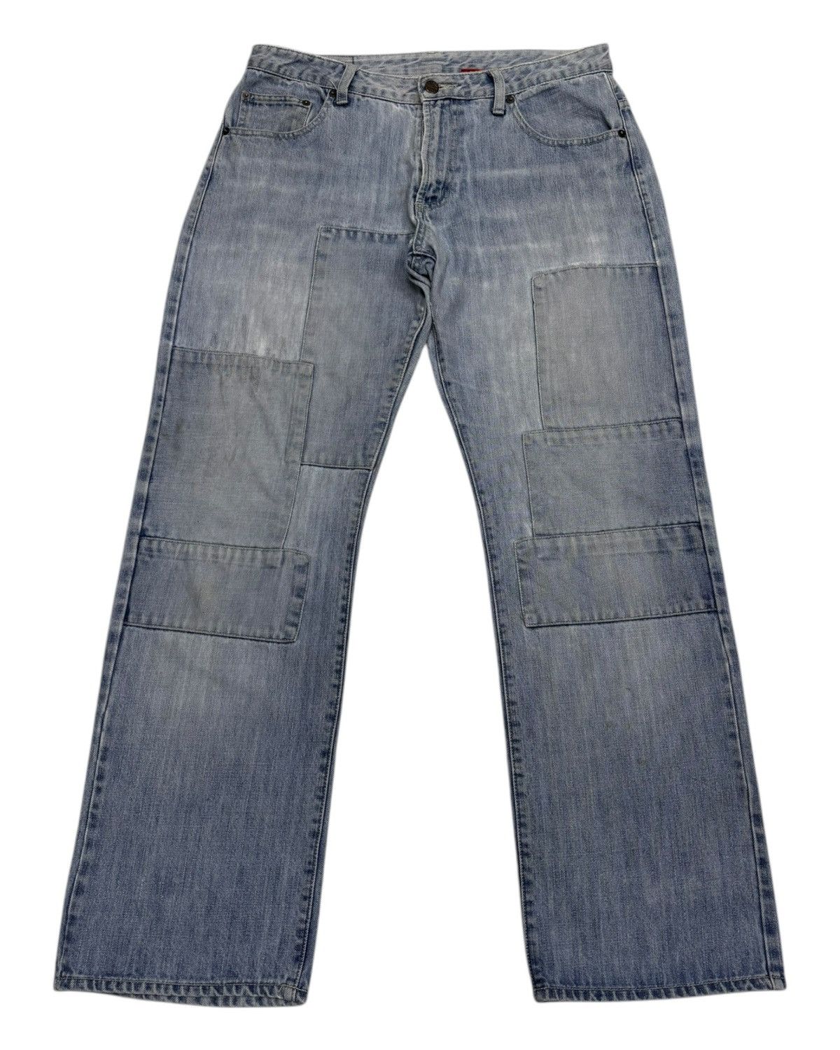 Hysteric Glamour 🔥BAGGY JEANS DISTRESSED DENIM DRUG STORE’S PATCHWORK JEANS Size US 33 - 1 Thumbnail