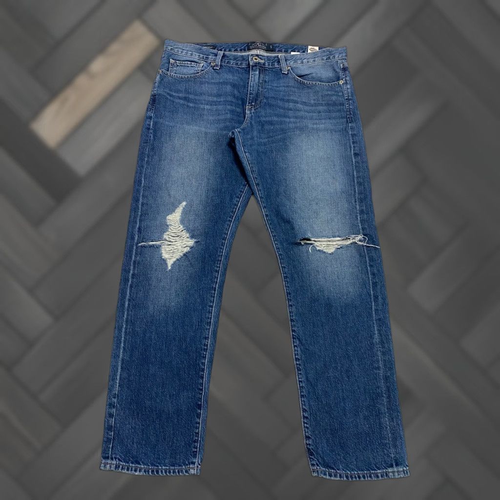 Lucky Brand Lucky Brand Jeans Womens 12 Blue Sienna Slim Boyfriend Distressed Cone Denim Size 24" / US 00 / IT 34 - 1 Thumbnail