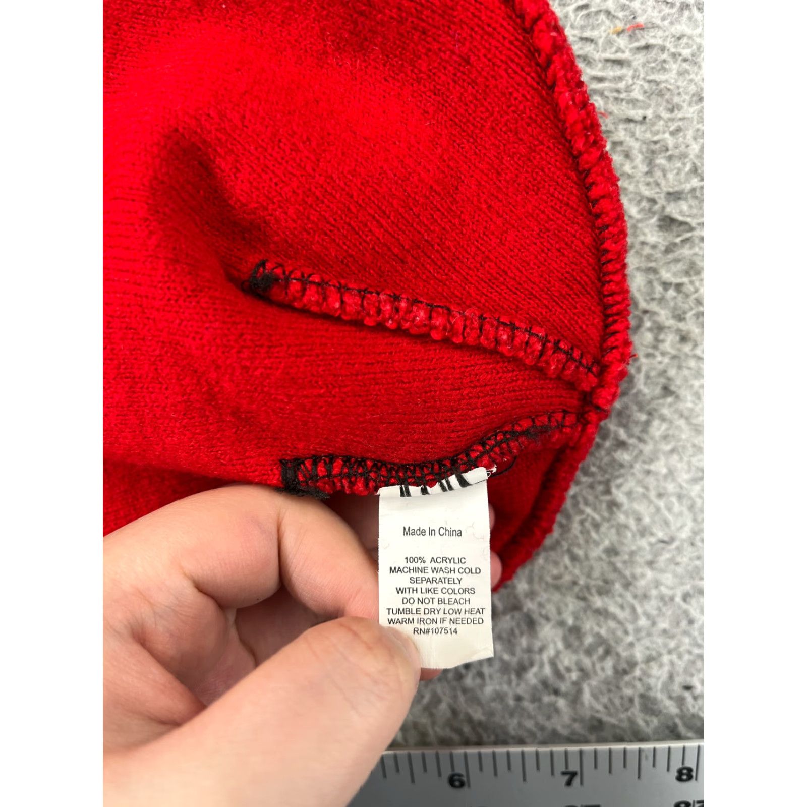 Vintage VINTAGE Los Angeles Beanie Toque Adult One Size Red Stripe Knit Embroidered 100% Acrylic Size ONE SIZE - 6 Thumbnail