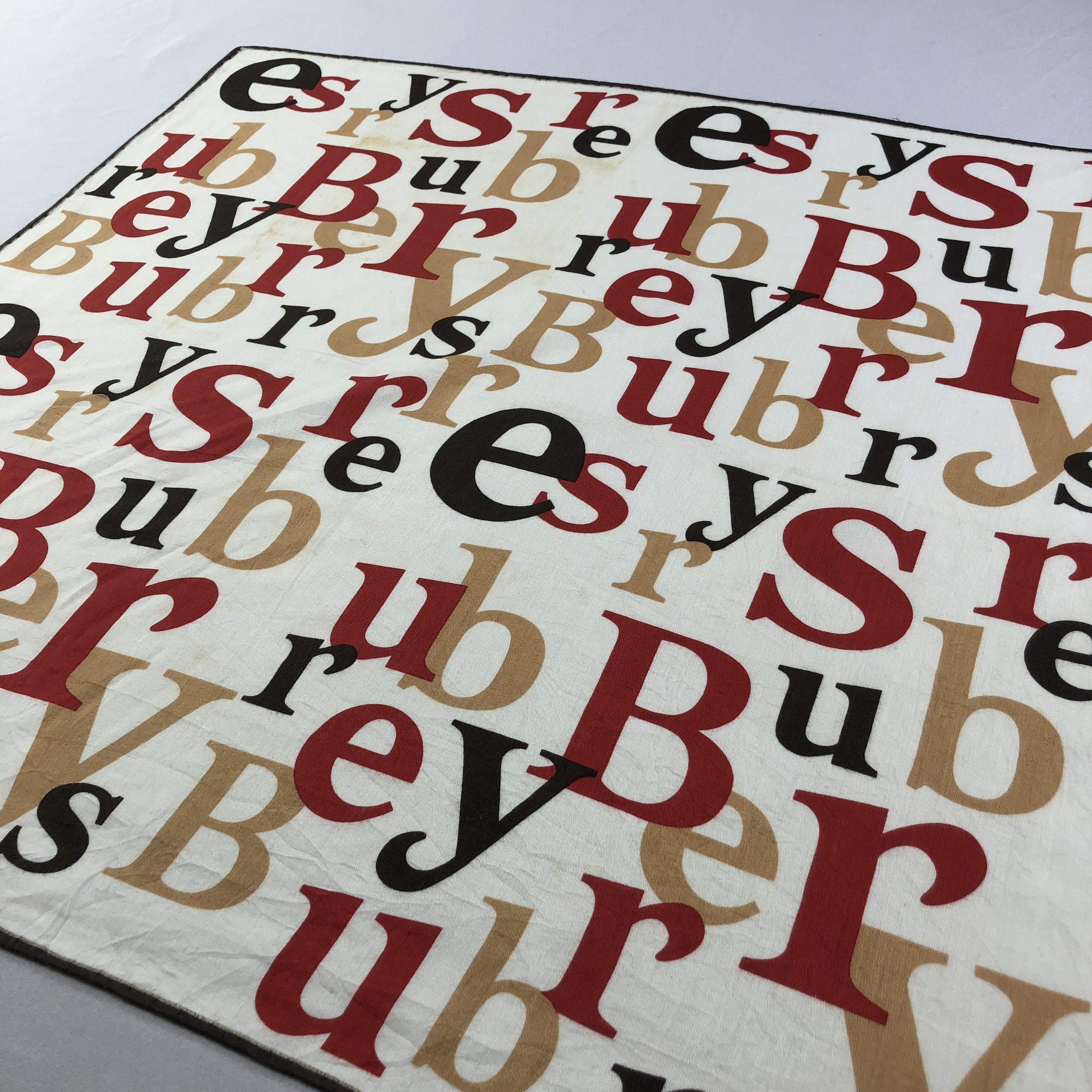 Burberry Burberrys Scrabbles Handkerchief Neckerchief Bandana H1479 Size ONE SIZE - 3 Thumbnail