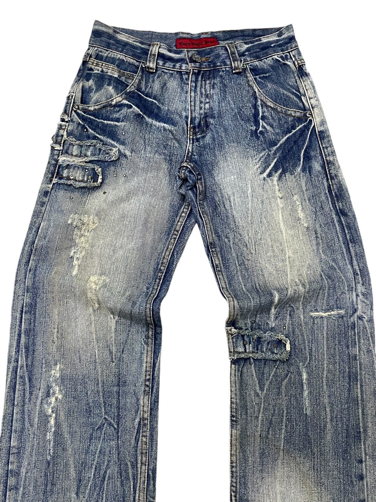 In The Attic × Japanese Brand × semanticdesign Euro Eagle Jeans Studded Claw Mark Distressed Loose Jeans Size US 30 / EU 46 - 3 Thumbnail