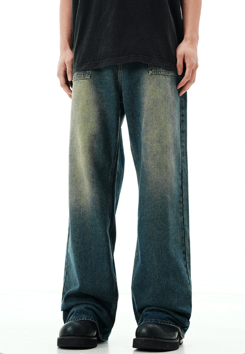 Japanese Brand × Jean American washed distressed retro straight wide-leg jeans Size US 32 / EU 48 - 2 Thumbnail