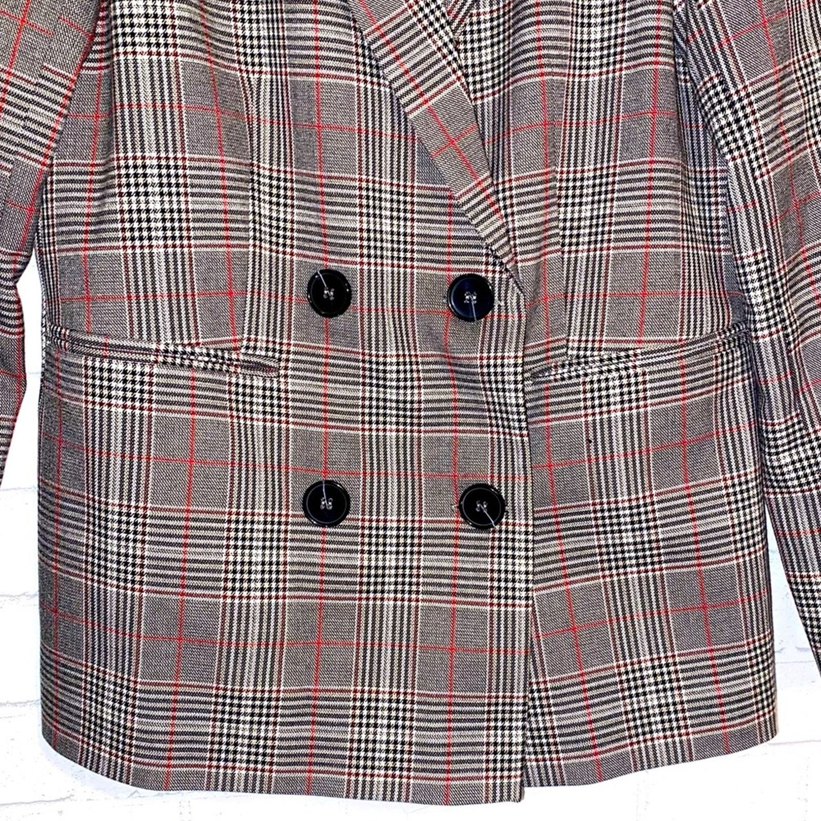 Urban Outfitters New Urban Outfitters $99 Plaid Red Blk Check Blazer S Size S / US 4 / IT 40 - 6 Thumbnail