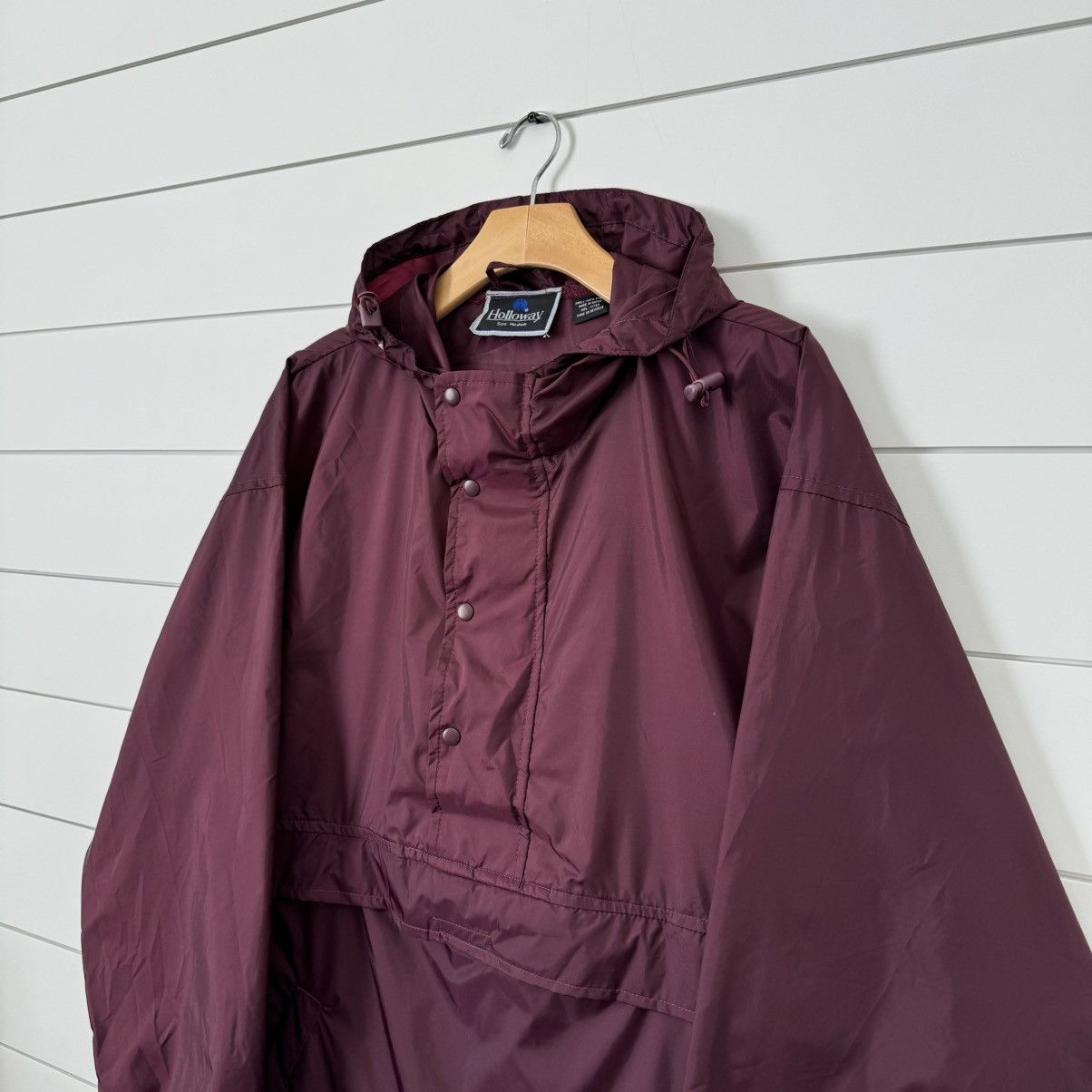 Holloway × Vintage VTG 90s Holloway Maroon 3/4 Zip Windbreaker Nylon Jacket | M Size US M / EU 48-50 / 2 - 3 Thumbnail