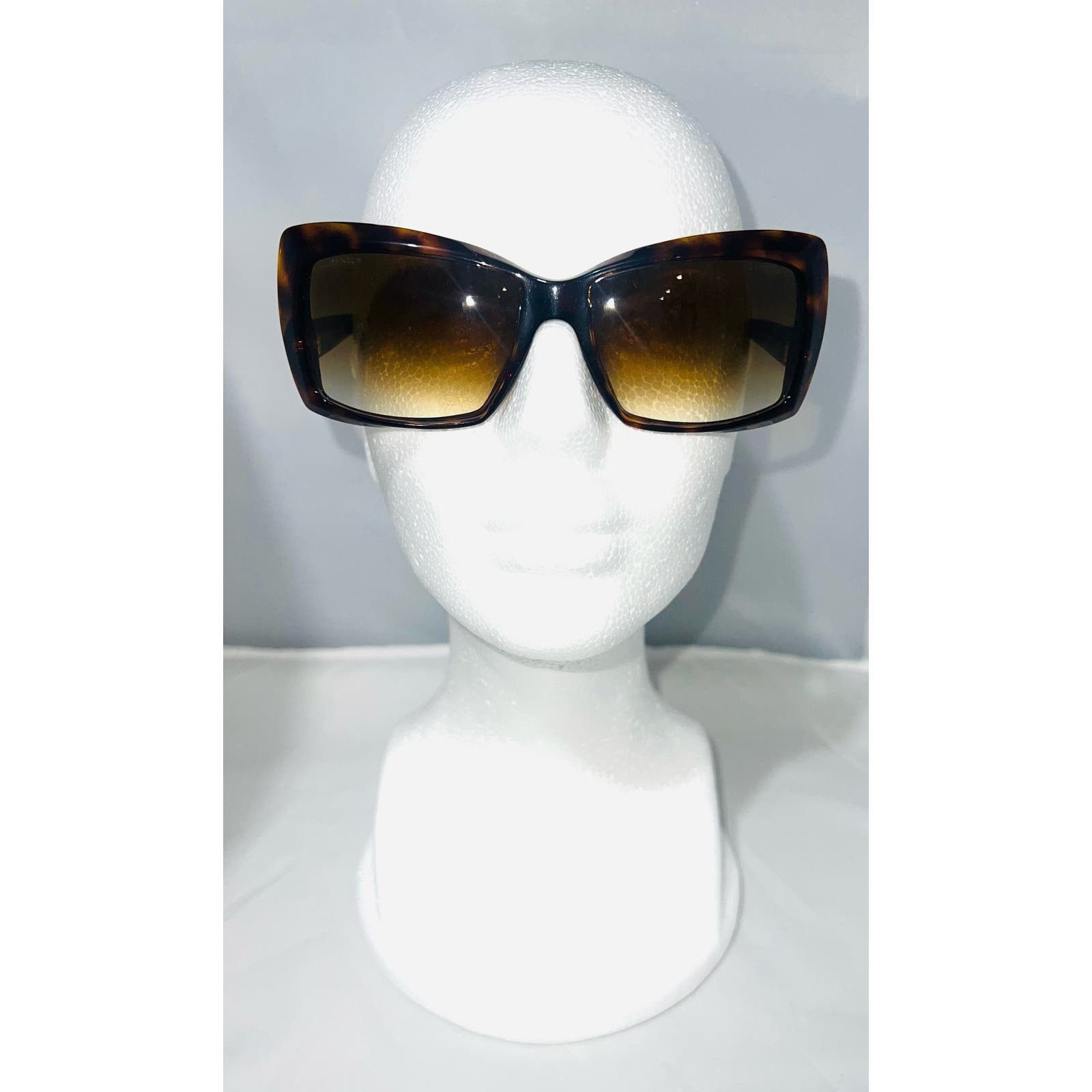 image of Chanel 5366 Tortoise Shell Rectangle Frame Sunglasses in Brown, Women's