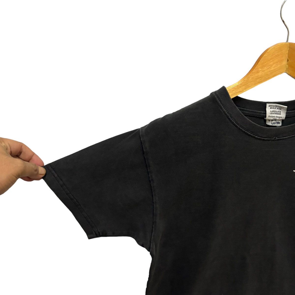 Leather × Lewis Leathers × Vanson Leathers Vintage Langlitz Leathers Finest Motorcycle Leathers Tshirt Size US S / EU 44-46 / 1 - 7 Thumbnail