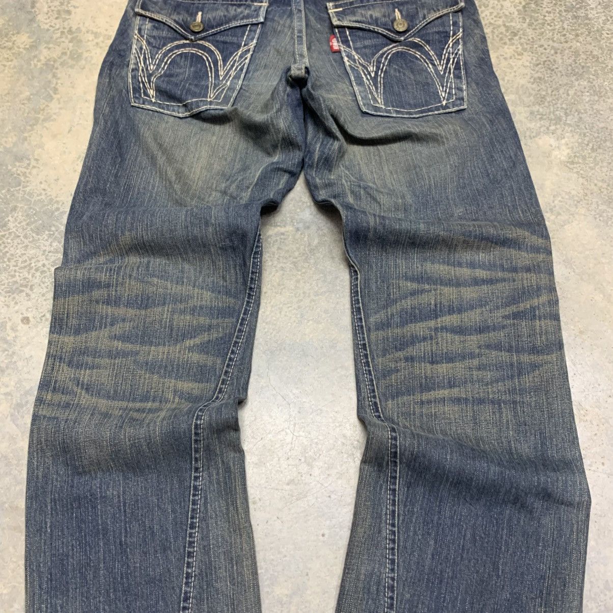 If Six Was Nine Vintage Edwin Blue Trip Clawmark Distressed Fade Jean Size US 33 - 8 Thumbnail