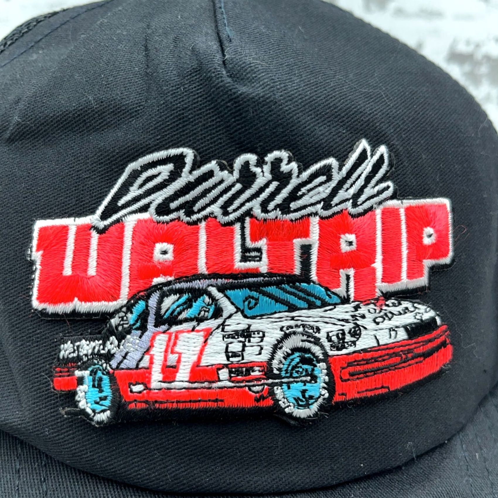 NASCAR VINTAGE Nascar Darrel Waltrip Patch Trucker Hat Cap Snapback USA Black 80s 90s Men Size ONE SIZE - 2 Thumbnail