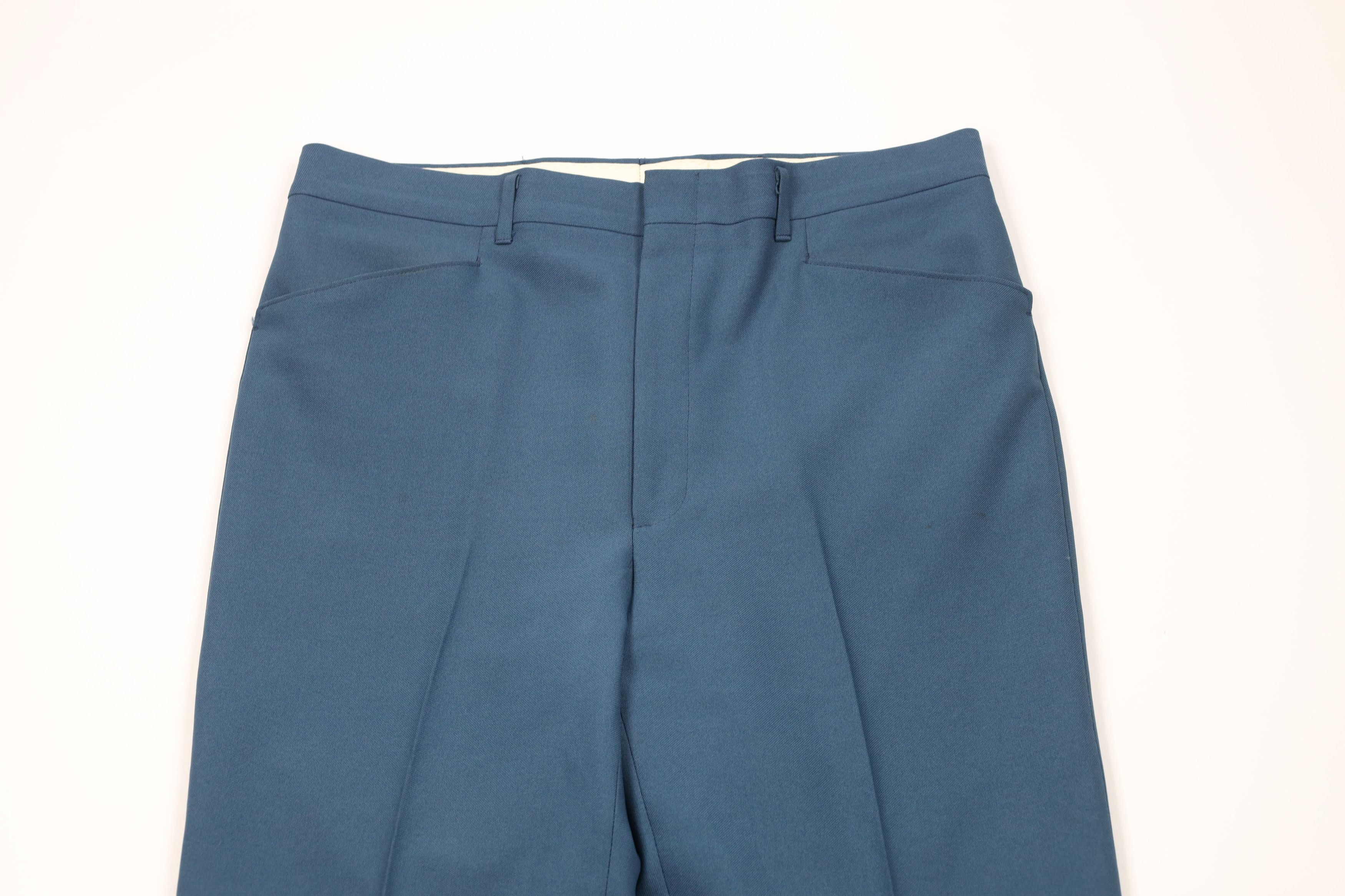 Vintage Vintage 70s Streetwear Flared Wide Leg Chino Pants Blue USA Size US 34 / EU 50 - 2 Thumbnail