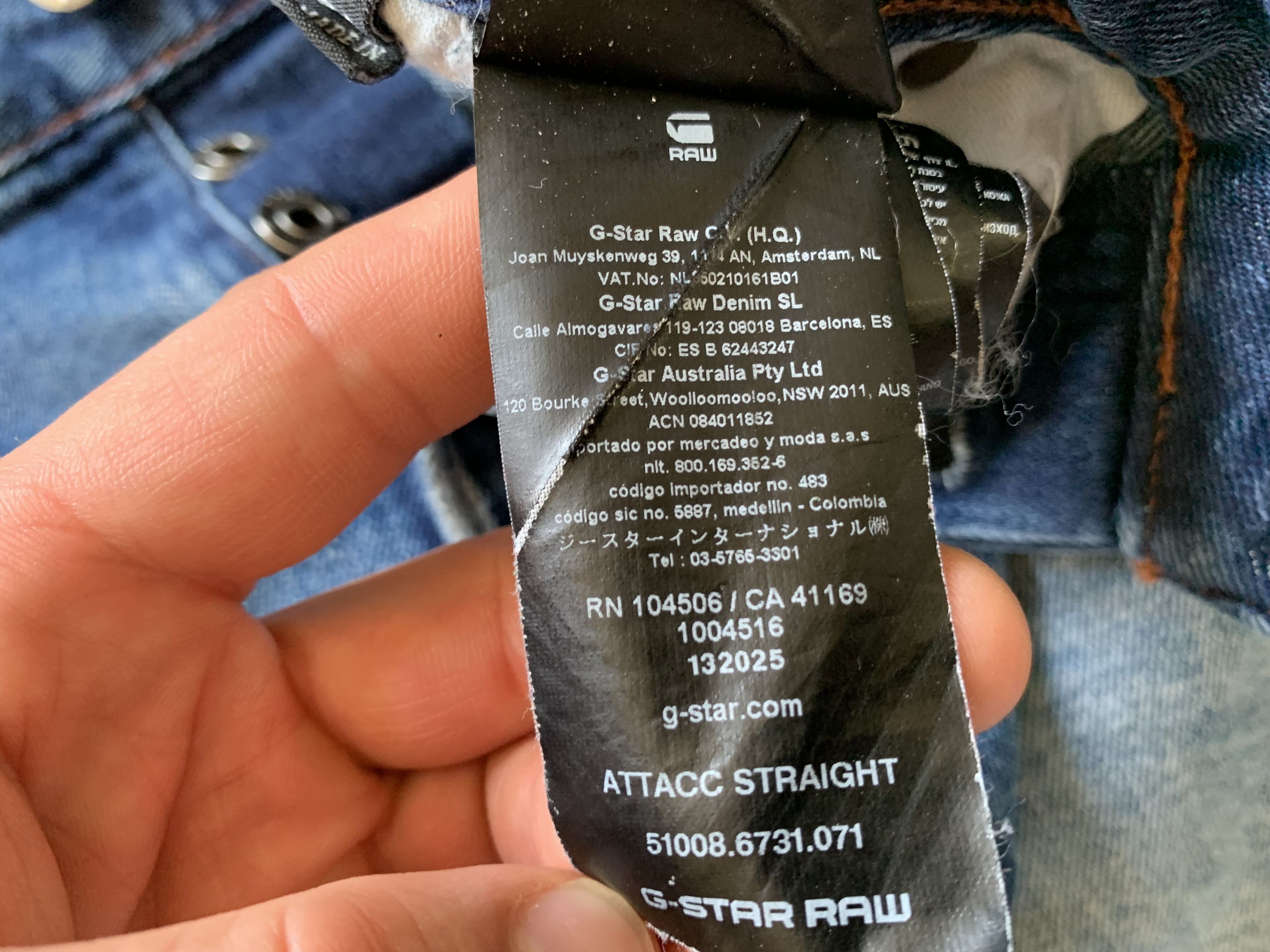 G-Star G Star Raw Attacc Straight Denim Jeans Size US 33 - 11 Thumbnail