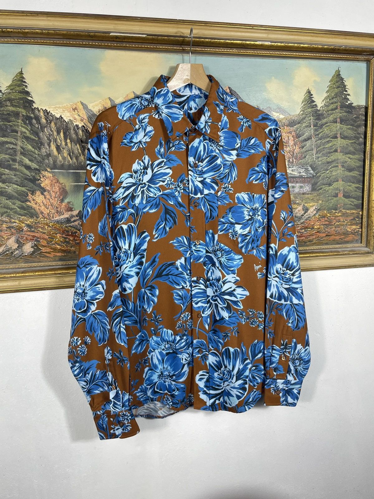 AMI Ami Multicolor Floral Shirt Hawaii Old Money Luxury Premium Size US XL / EU 56 / 4 - 2 Thumbnail