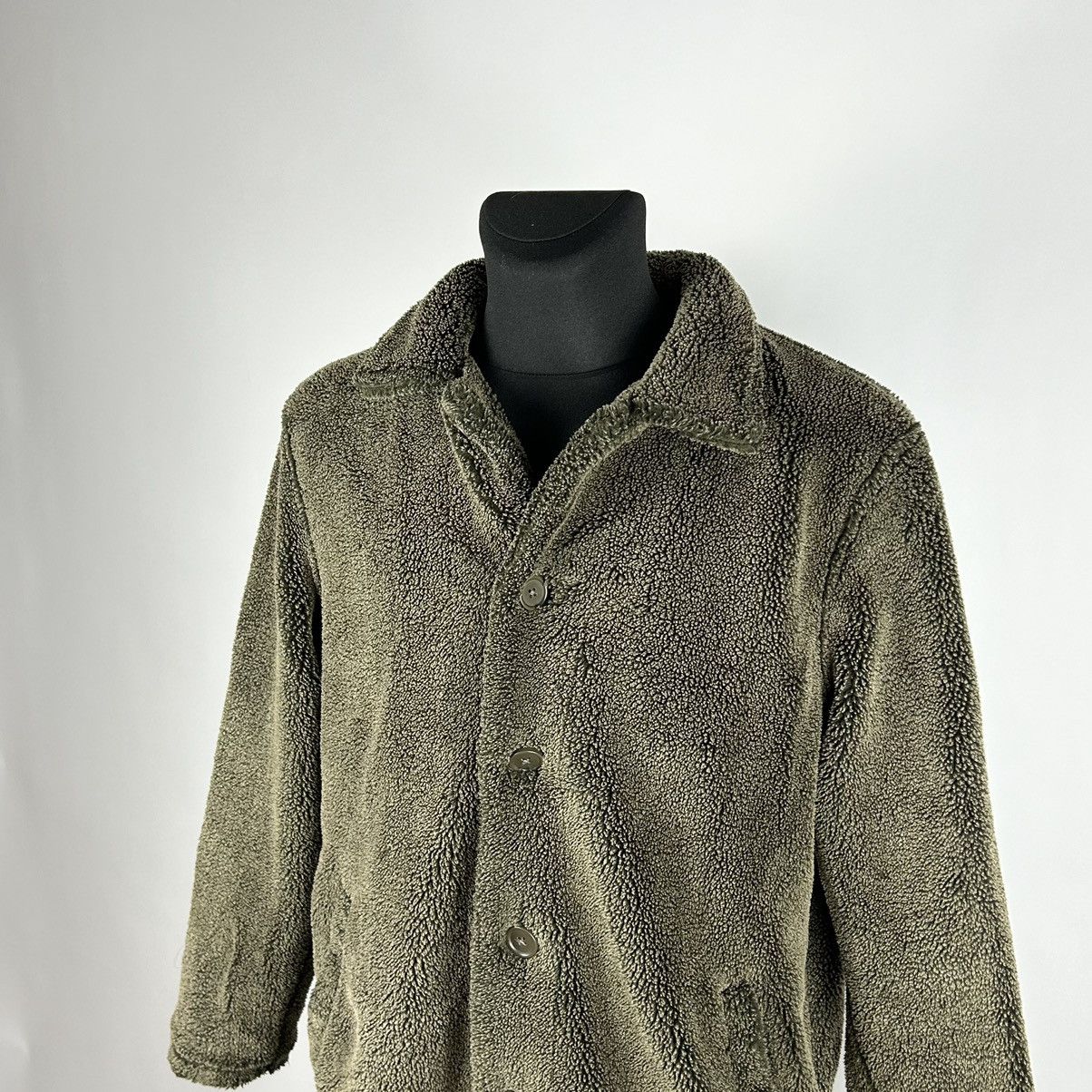 Stussy Khaki polar coat khaki button streetwear Size US M / EU 48-50 / 2 - 2 Thumbnail