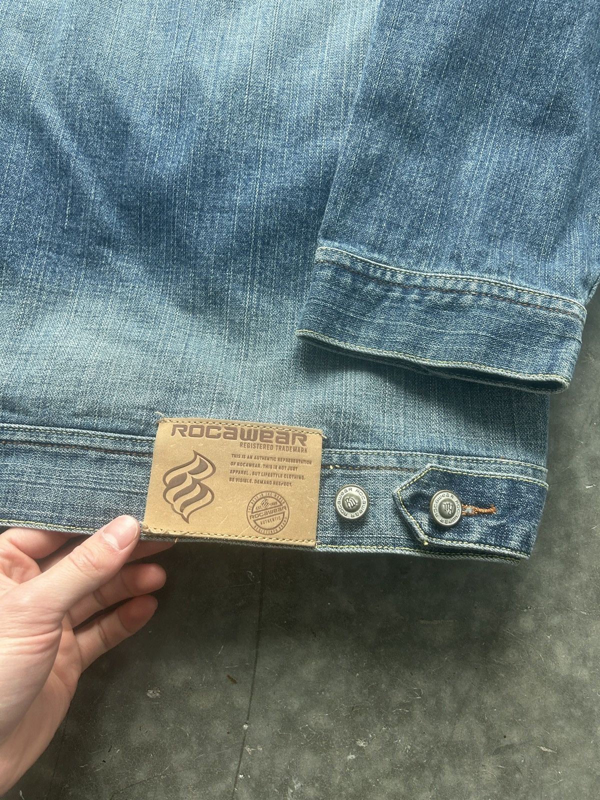 Rocawear × Vintage Vintage Y2K Rocawear Denim Jacket Oversized Fit Size US XXL / EU 58 / 5 - 8 Thumbnail