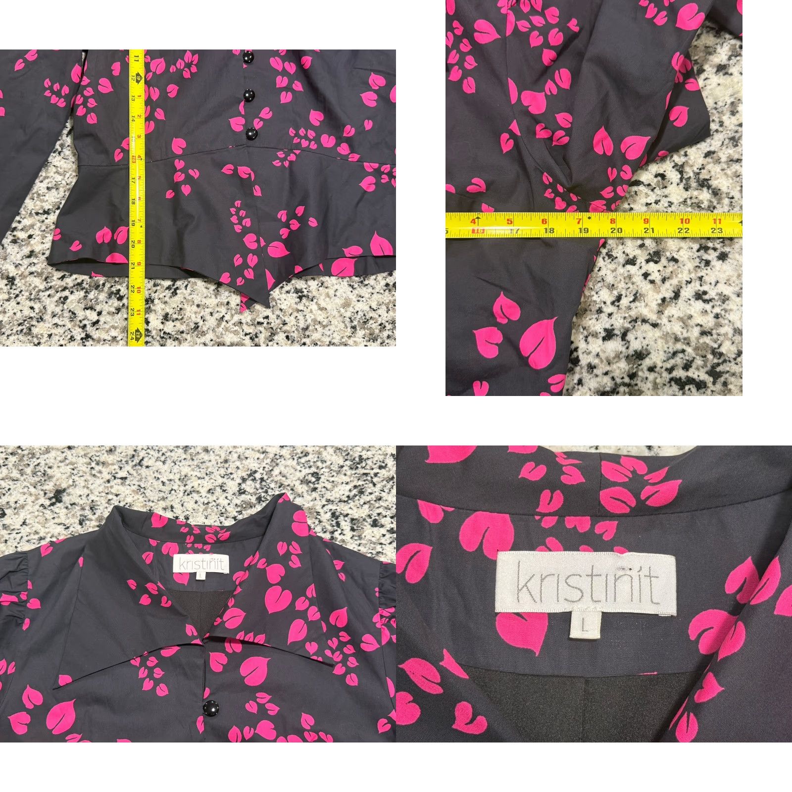 Vintage VINTAGE Kristinit Women's Outfit Set Jacket & Pants Large 32x28.5 Heart Floating Cotton EUC Size 36" / US 14 / IT 50 - 8 Thumbnail