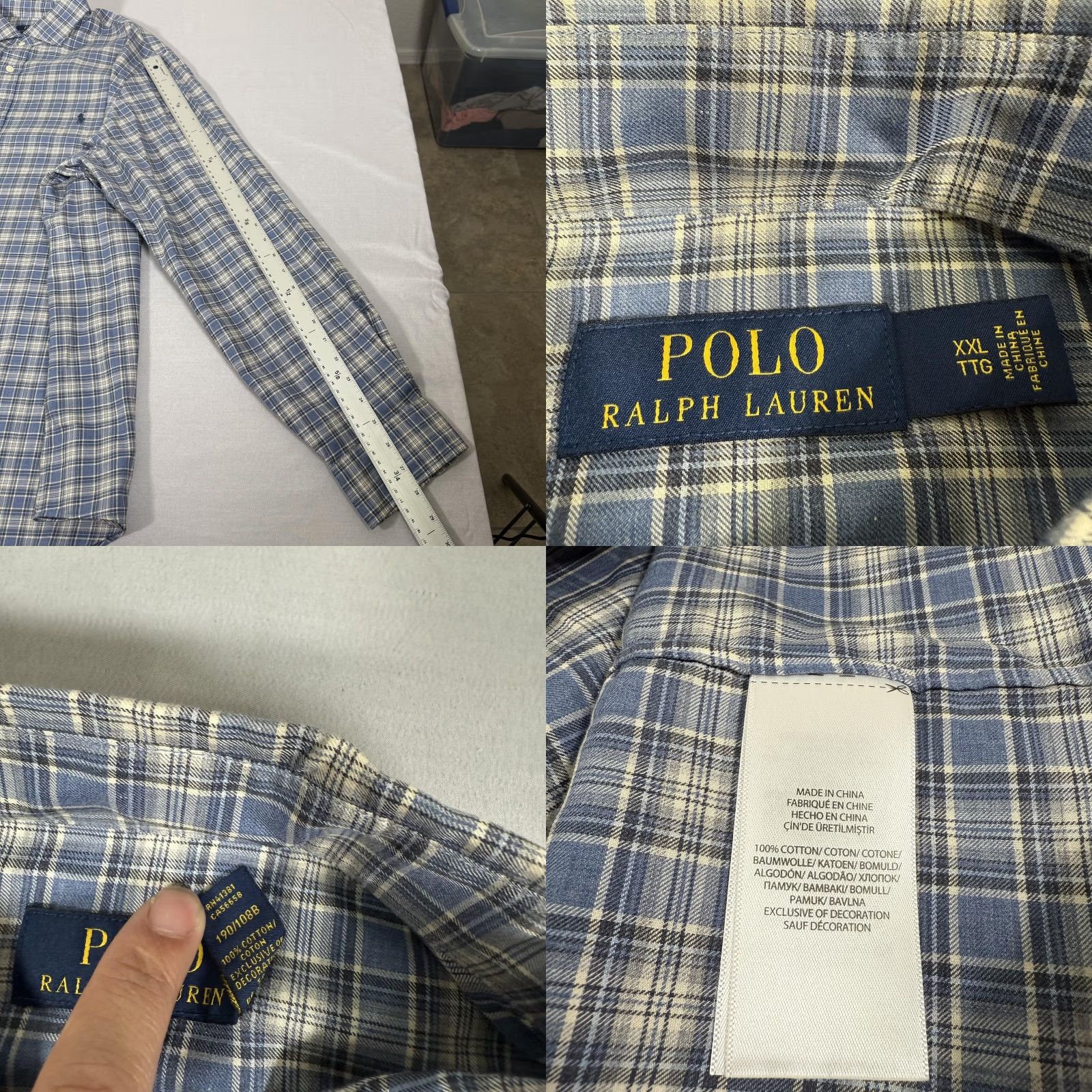 Polo Ralph Lauren Polo Ralph Lauren Shirt Mens 2XL Blue Plaid Button Down Long Sleeve Cotton Pony Size US XXL / EU 58 / 5 - 8 Thumbnail