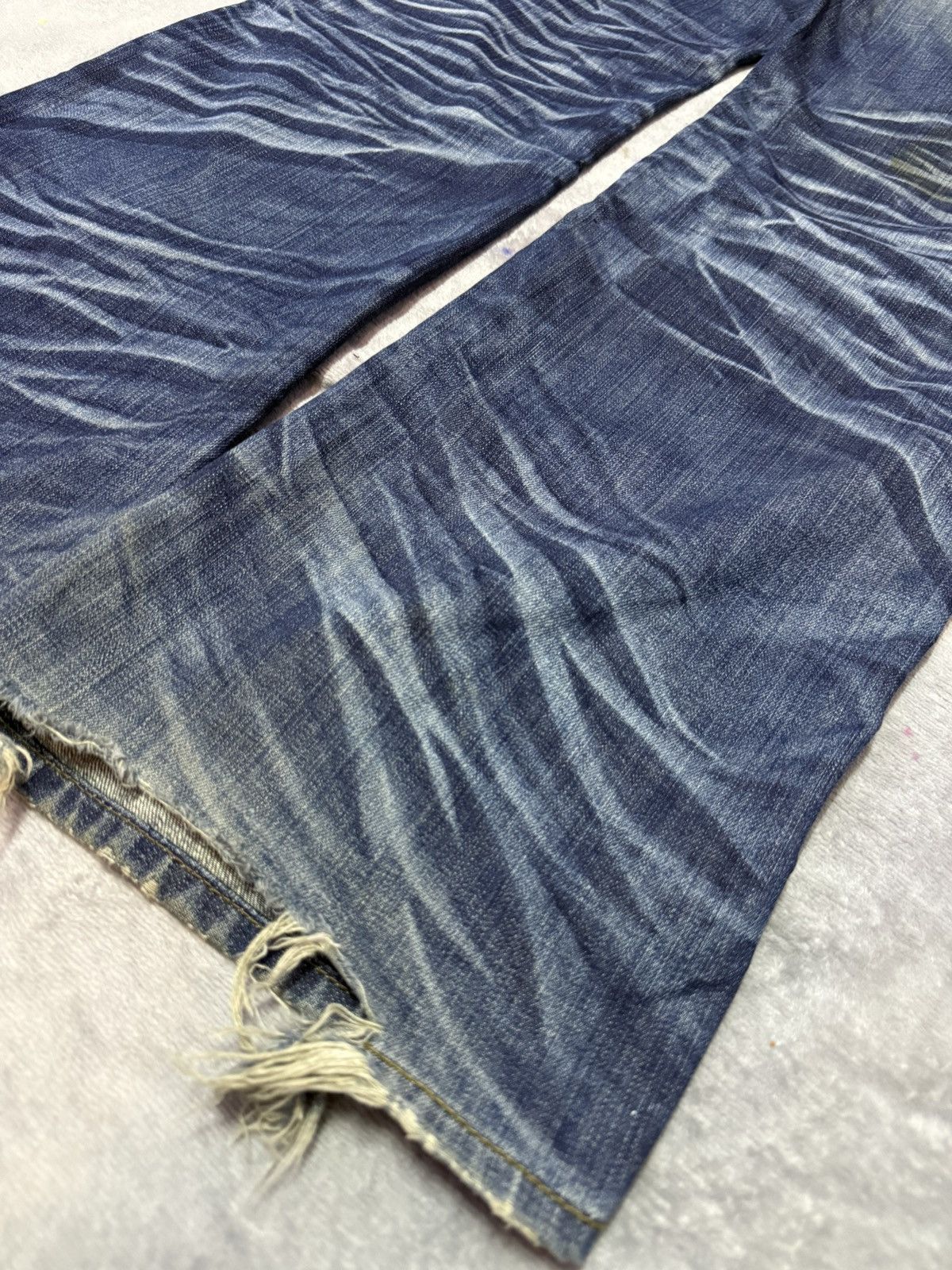 Hysteric Glamour × Japanese Brand Old Army Japan Studded Claw Mark Muddy Wide Leg Flared Jeans Size US 30 / EU 46 - 16 Thumbnail