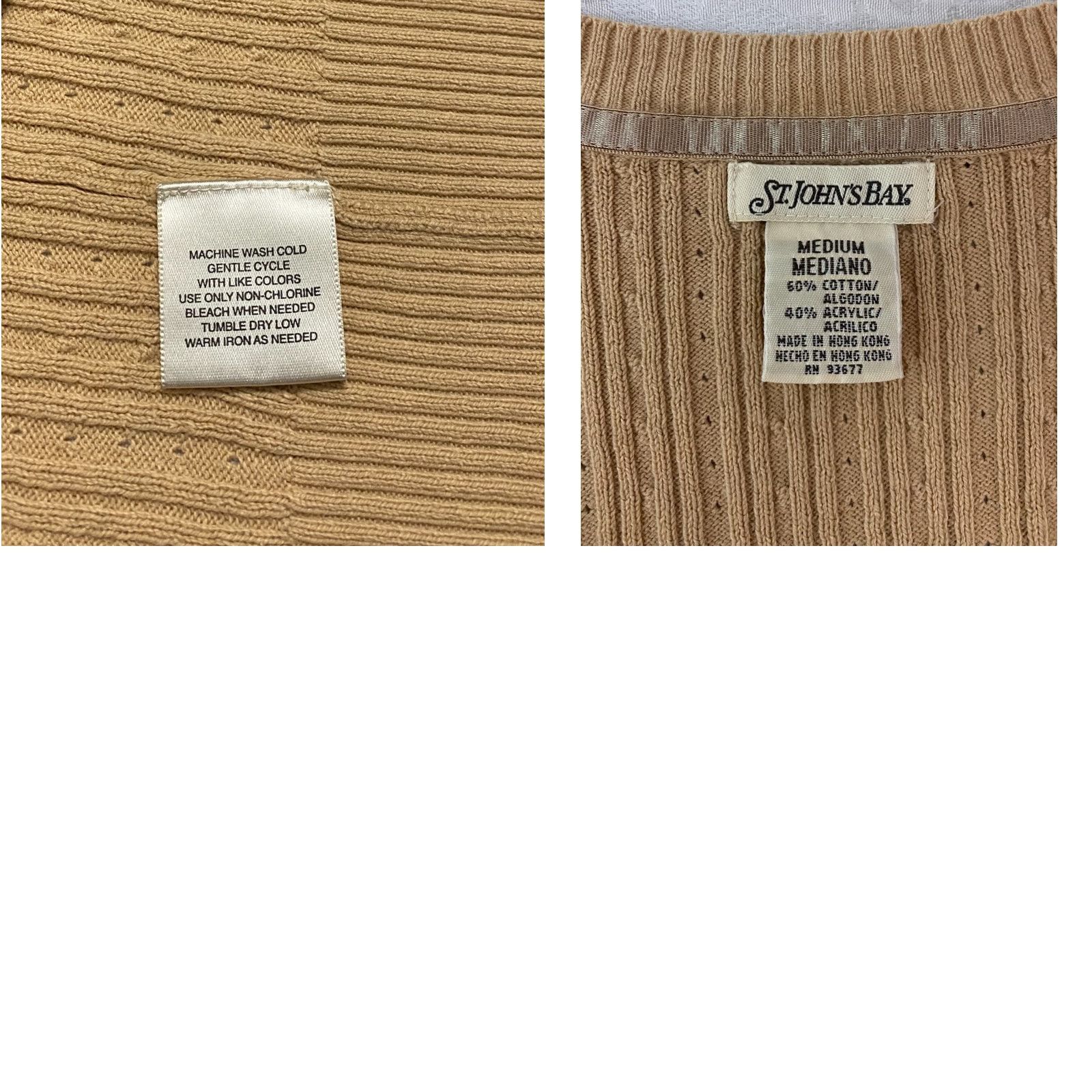 Vintage St. John's Bay Women's Sweater Cable-Knit Crew Neck Long Sleeve Beige Size M Pullover Casual Knitwear Womens Size M / US 6-8 / IT 42-44 - 8 Thumbnail