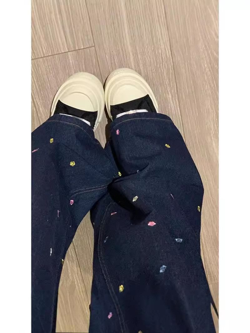 Japanese Brand × Jean Retro wide leg floral straight leg jeans Size US 30 / EU 46 - 2 Thumbnail