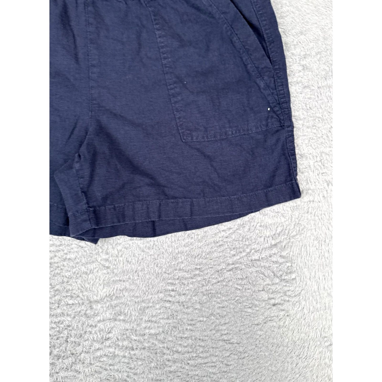 Nautica Nautica Shorts Womens Large Blue Linen Blend Chino Elastic Waist Casual Summer Size 36" / US 14 / IT 50 - 2 Thumbnail